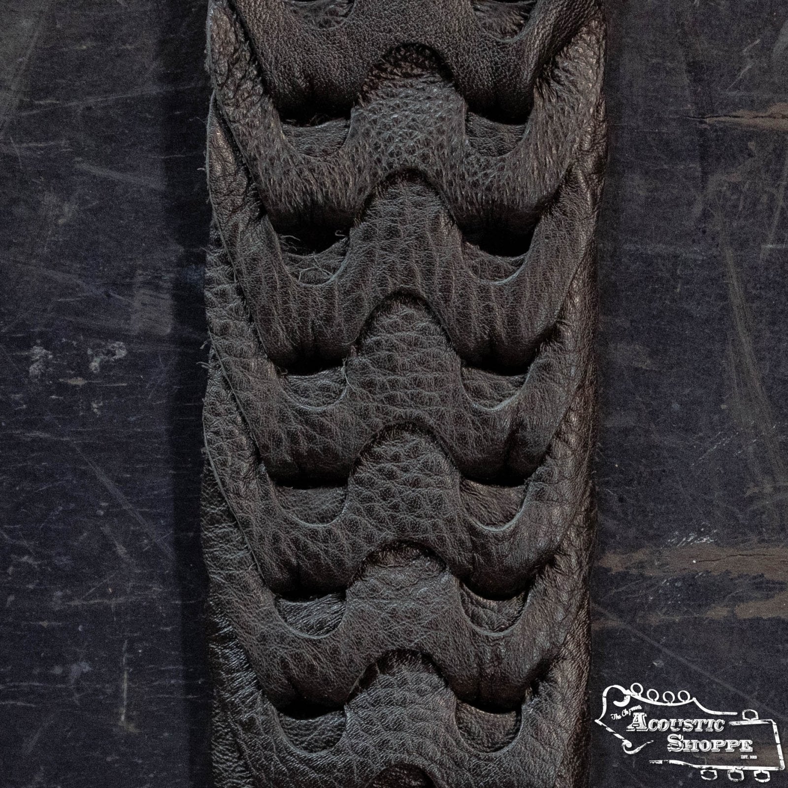 Deering Woven Leather Banjo Strap - Black