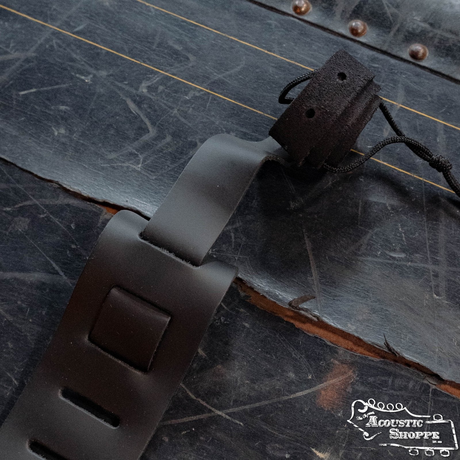 Deering Woven Leather Banjo Strap - Black