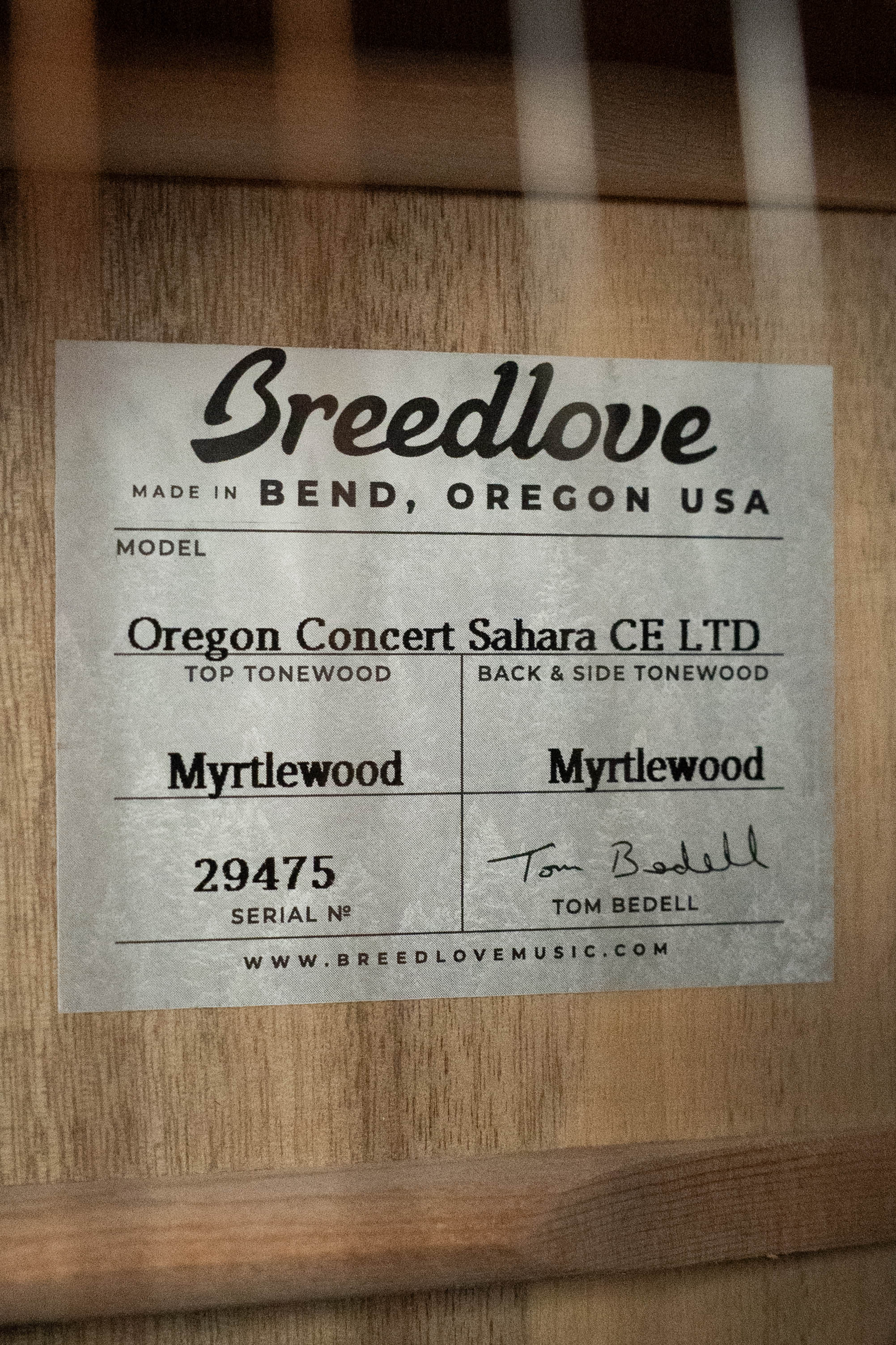 *Dread-Not Certified Floor Model* Breedlove Oregon Concert Sahara CE All Myrtlewood Limited Edition Guitar w/Pickup #9475