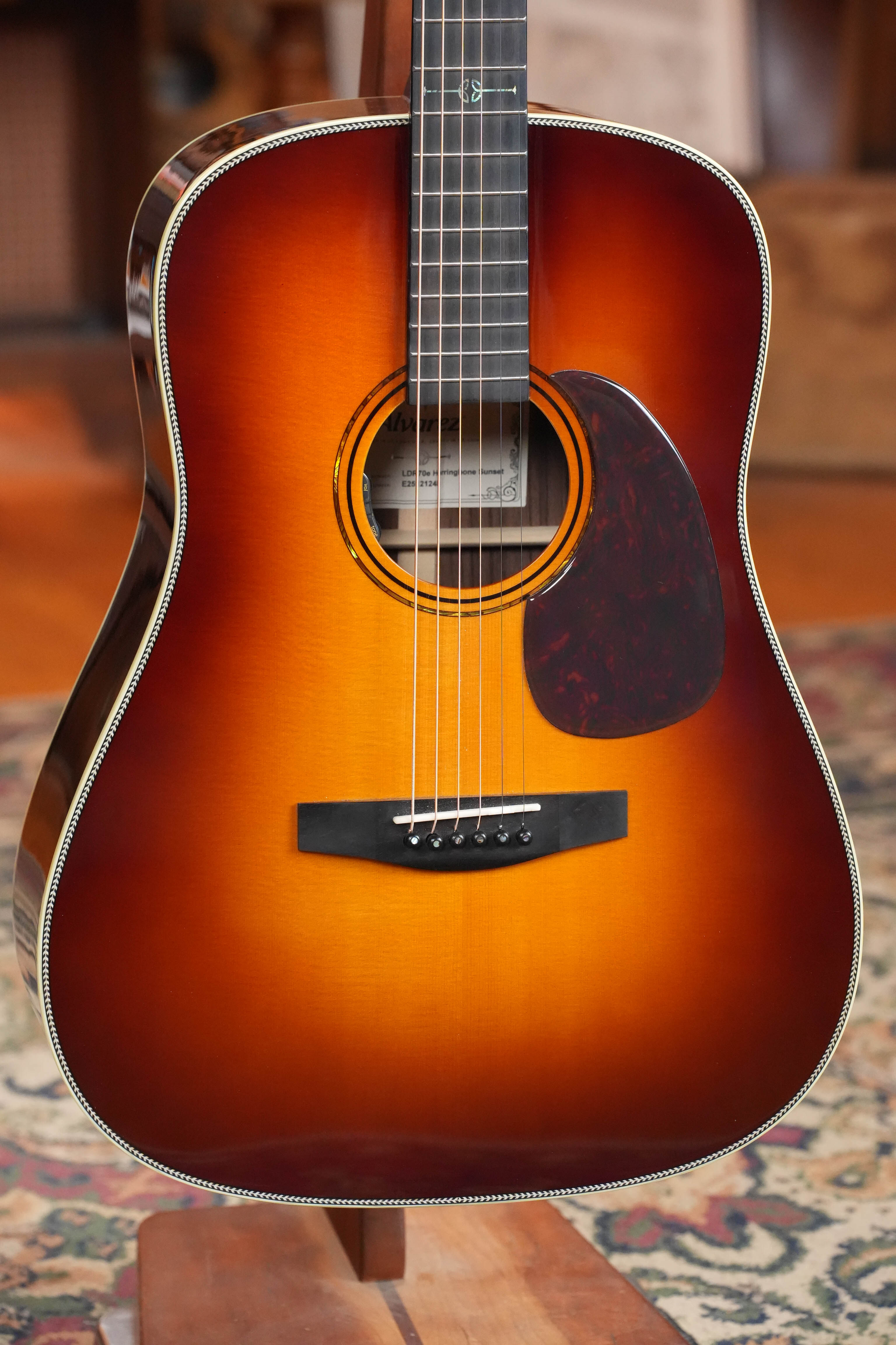 *Dread-Not Certified Used* Alvarez Laureate Series LDR70e Sitka/Rosewood Herringbone Sunset Slope Shoulder Dreadnought Guitar w/LR Baggs Hifi Pickup #1248