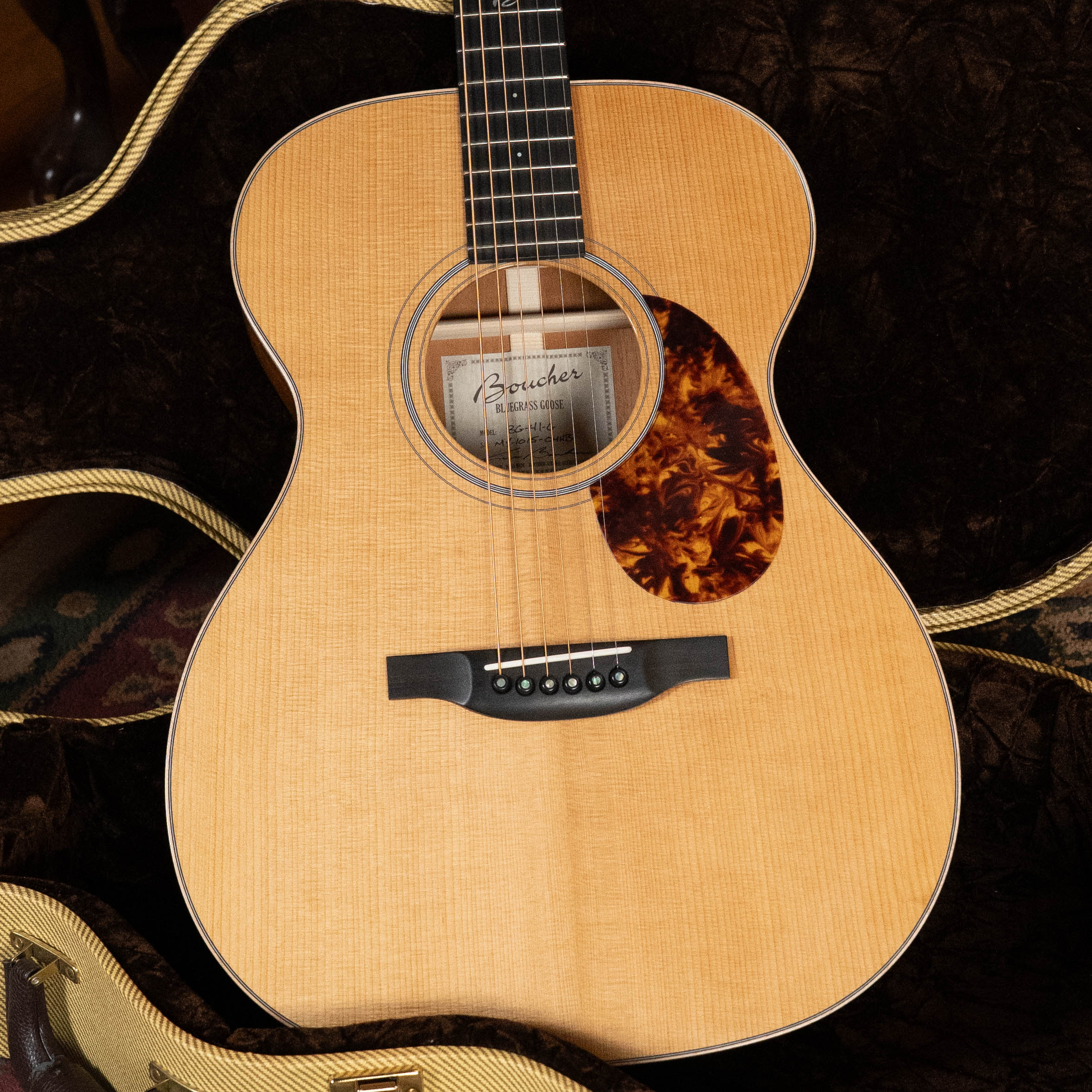 *Dread-Not Certified Used* Boucher BG-41-G Bluegrass Goose Series Gold Torrefied Adirondack/Mahogany OM Guitar w/K&K Pickup #1015