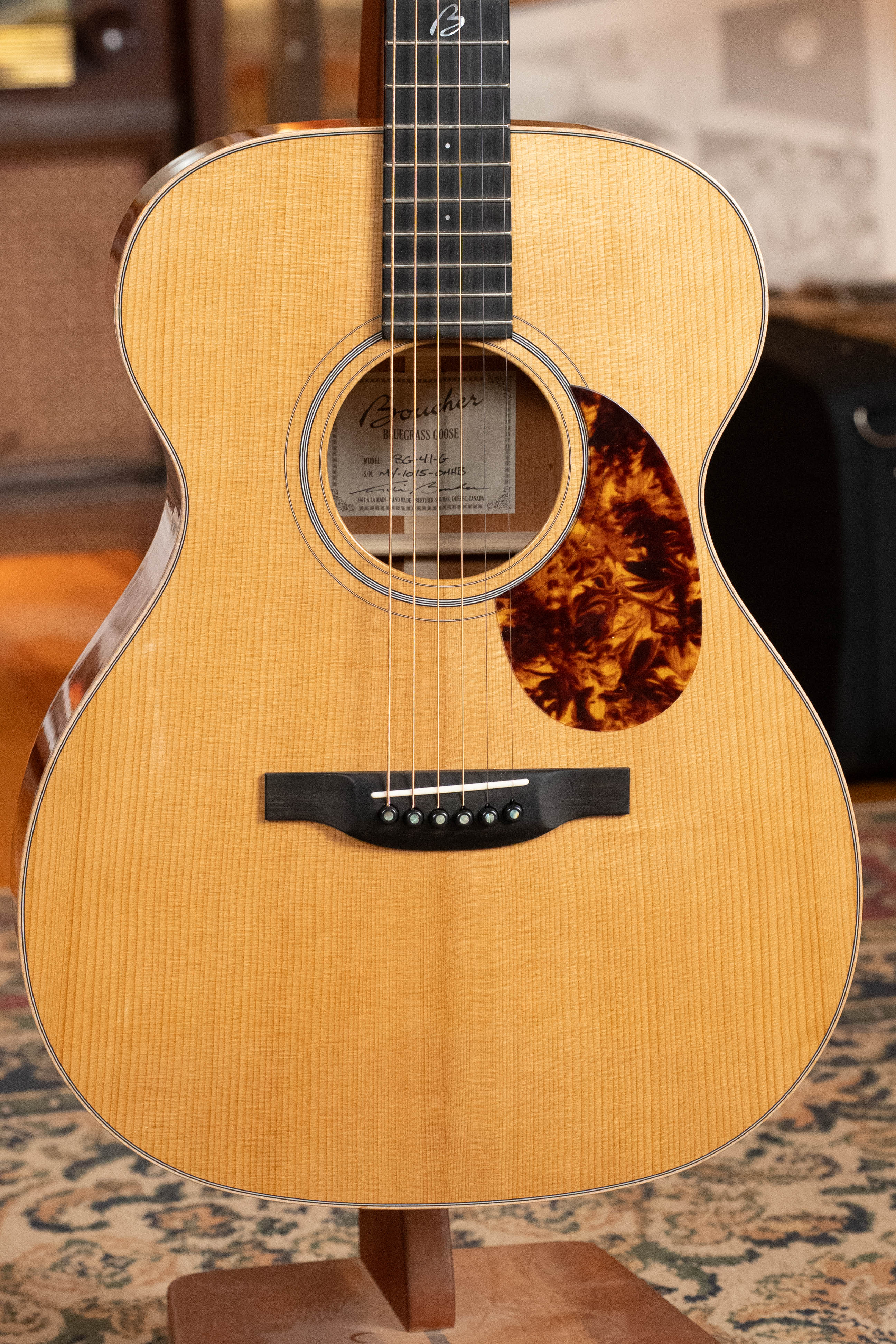 *Dread-Not Certified Used* Boucher BG-41-G Bluegrass Goose Series Gold Torrefied Adirondack/Mahogany OM Guitar w/K&K Pickup #1015