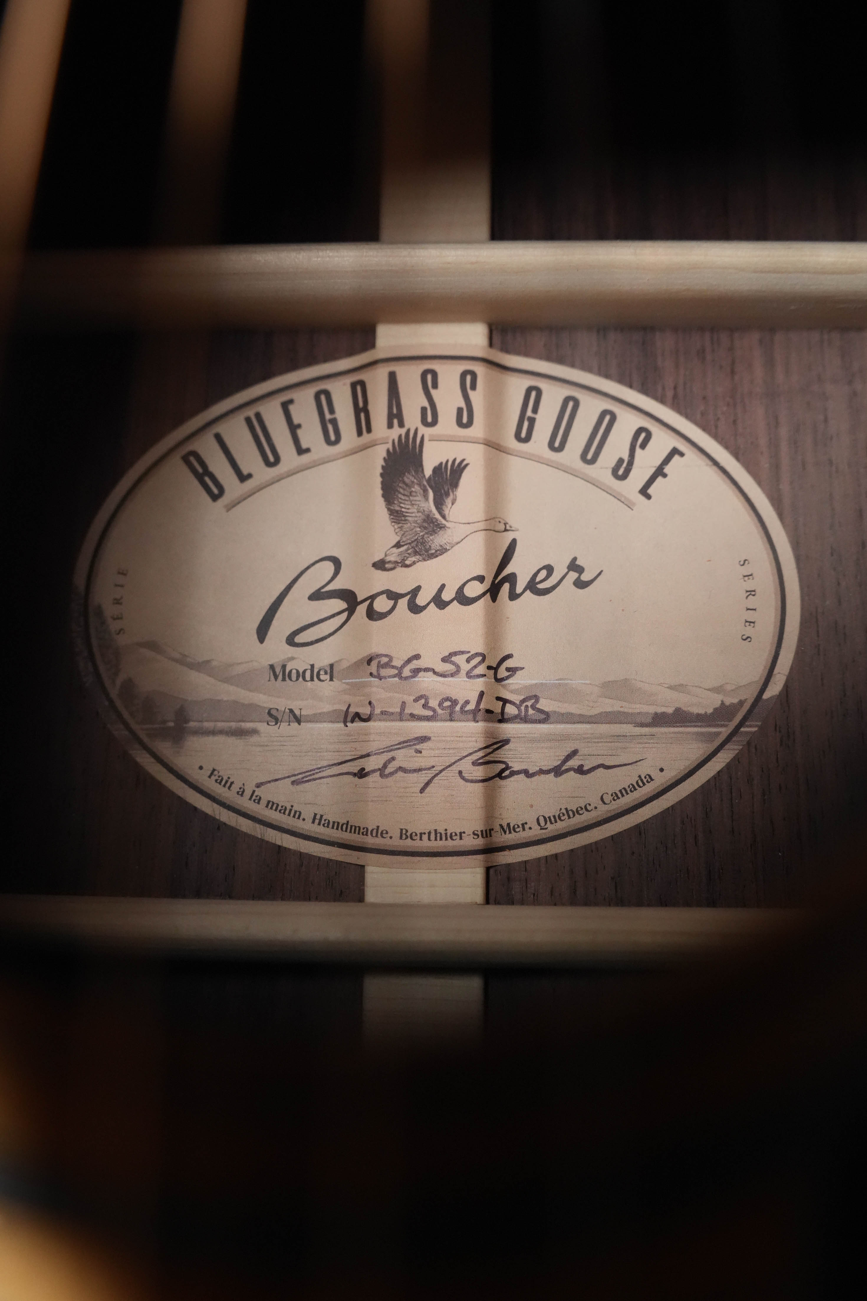 *Dread-Not Certified Used* Boucher BG-52-G Torrefied Adirondack/Rosewood Bluegrass Goose Gold Pack Dreadnought w/ K&K Pure Mini #1394