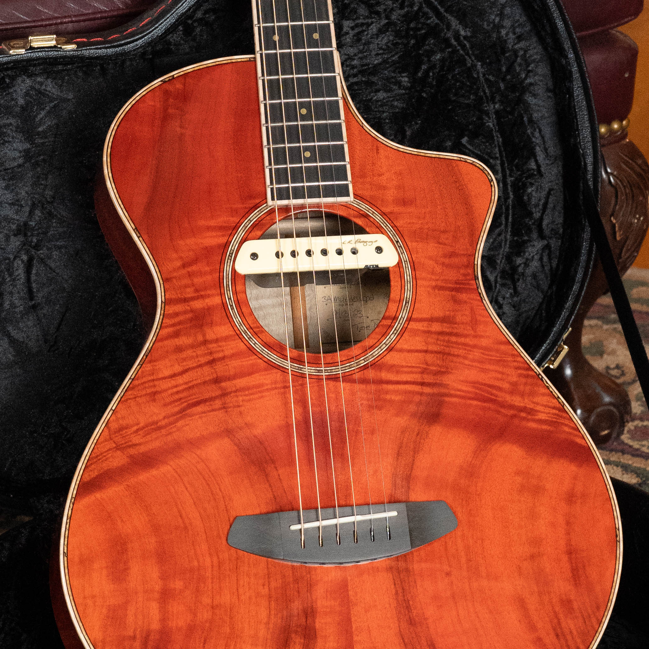 *Dread-Not Certified Used* Breedlove Tom Bedell's Blues Orange Vintage Edition All Myrtlewood Concertina Cutaway Guitar w/LR Baggs Pickup #9079