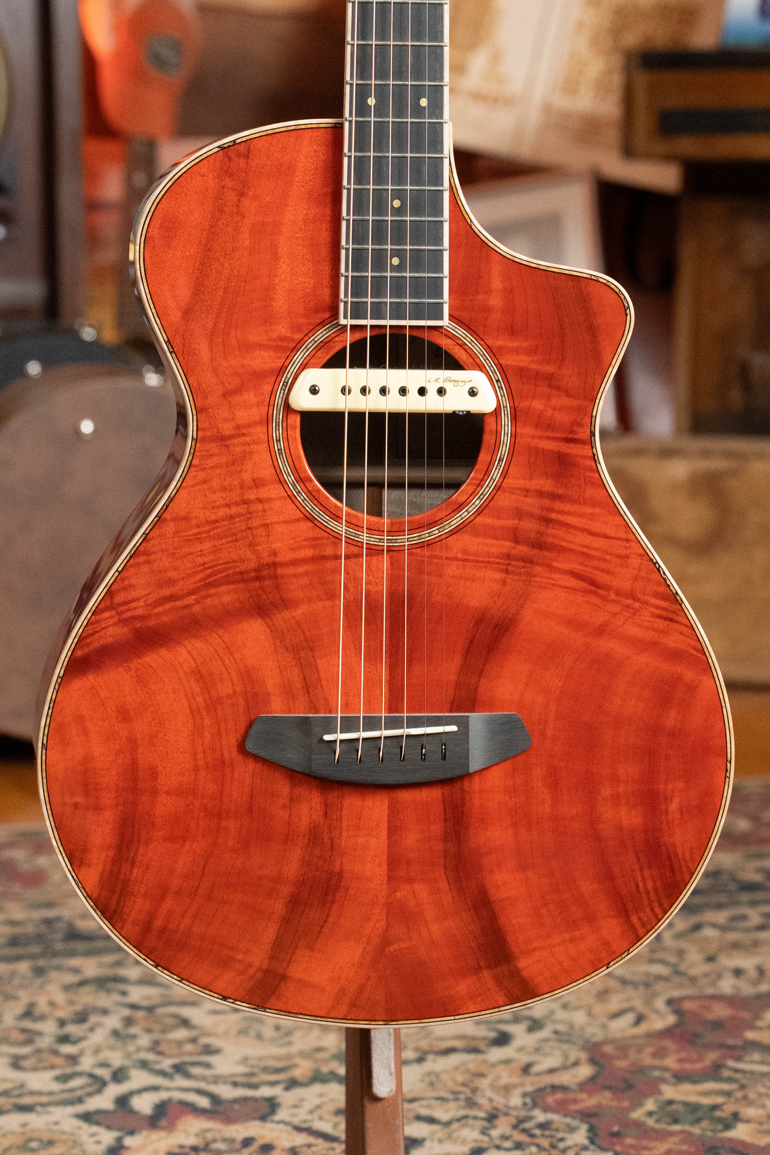 *Dread-Not Certified Used* Breedlove Tom Bedell's Blues Orange Vintage Edition All Myrtlewood Concertina Cutaway Guitar w/LR Baggs Pickup #9079