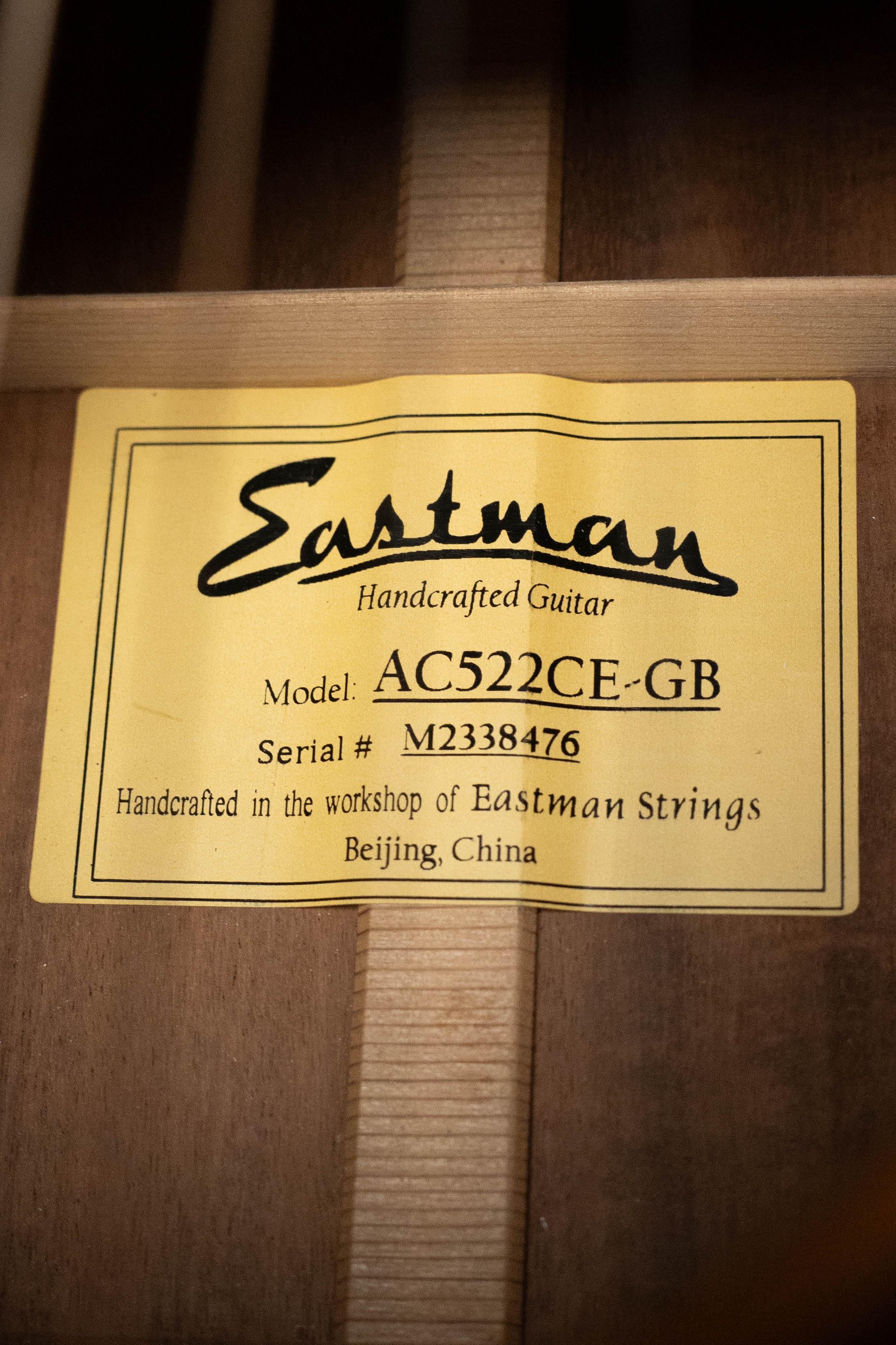 *Dread-Not Certified Used* Eastman AC522CE-GB European Spruce/Mahogany Goldburst Grand Auditorium Guitar w/LR Baggs Pickup #8476
