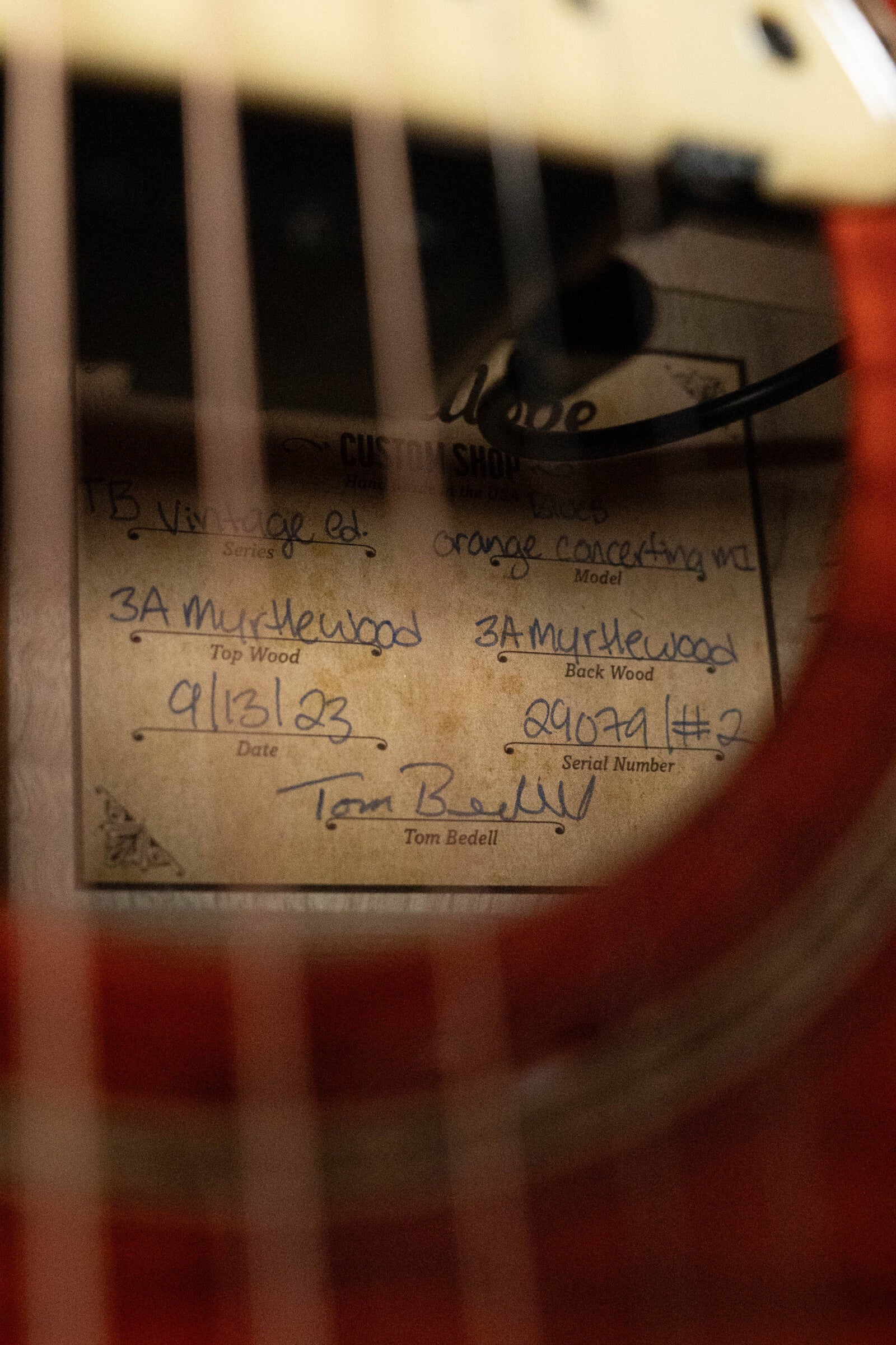 *Dread-Not Certified Floor Model* Breedlove Tom Bedell's Blues Orange Vintage Edition All Myrtlewood Concertina Cutaway Acoustic Guitar w/ LR Baggs M1 Pickup #9079