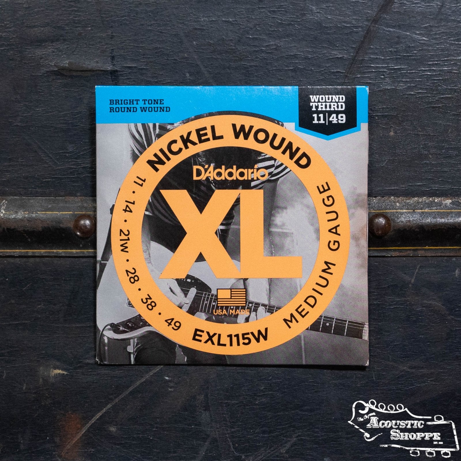 D'Addario EXL115W Nickel Wound Electric Guitar Strings Medium Wound 3rd 11-49