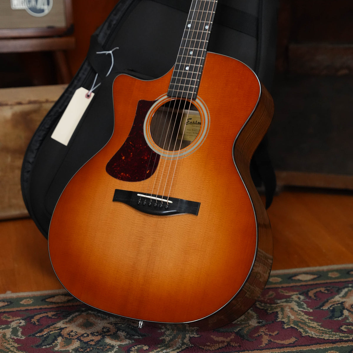 Eastman AC222LCE-DLX-GB Left-Handed Sitka/Ovangkol Goldburst Cutaway Grand Auditorium Guitar w/Fishman Pickup #6294