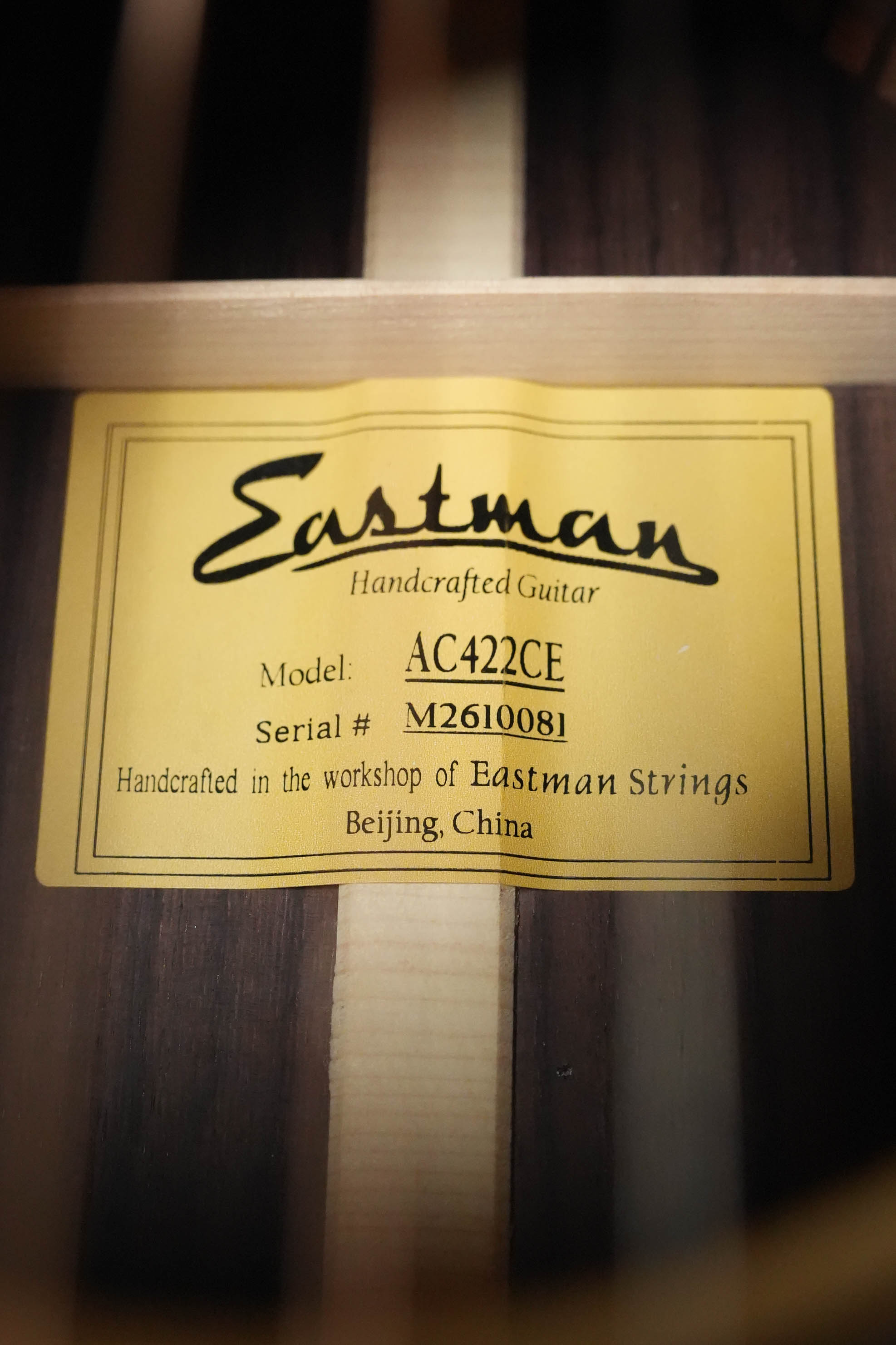 Eastman AC422CE Natural Gloss Grand Auditorium Acoustic Guitar w/ Electronics #0081