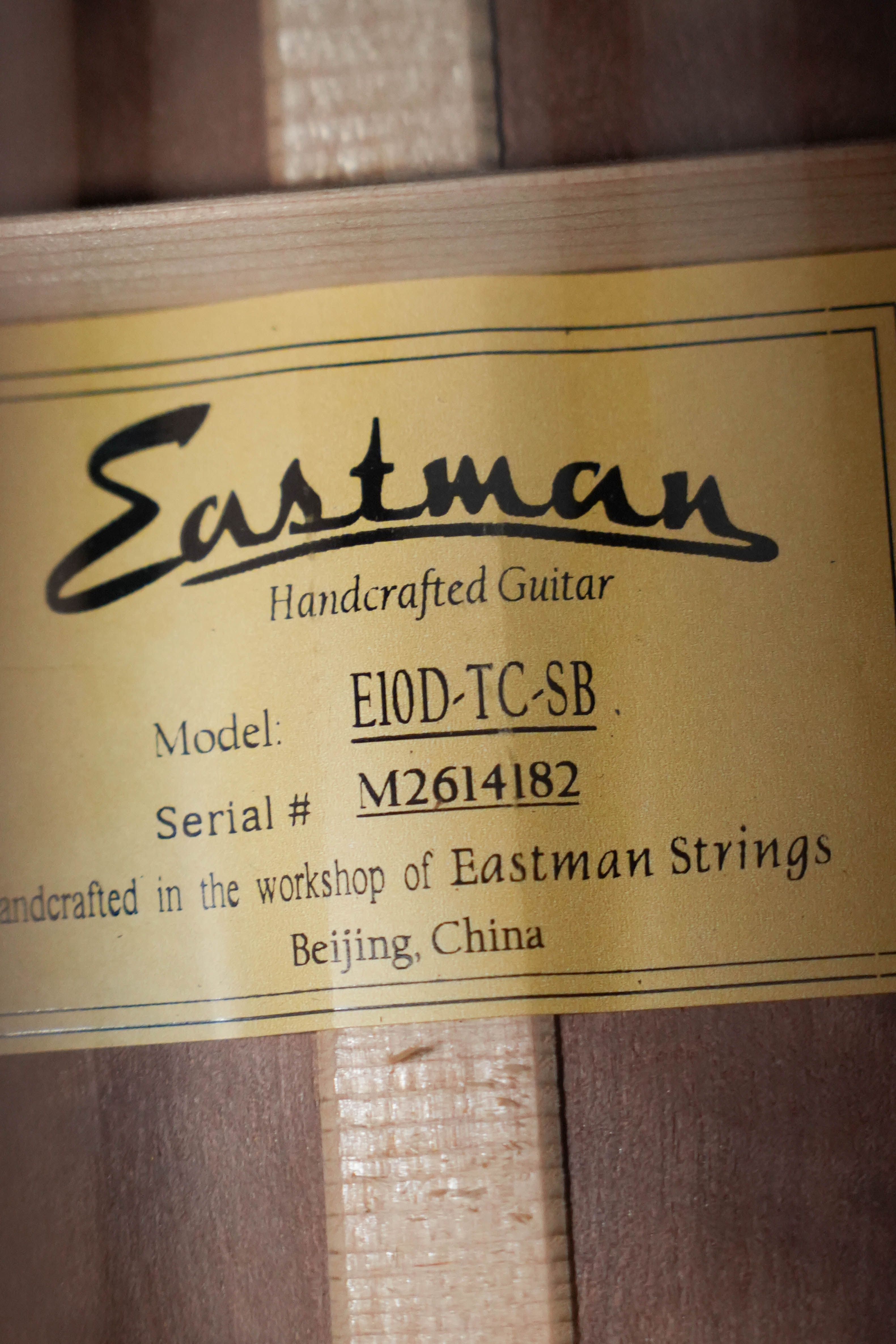 Eastman E10D-TC-SB Sunburst Dreadnought Acoustic Guitar #4182