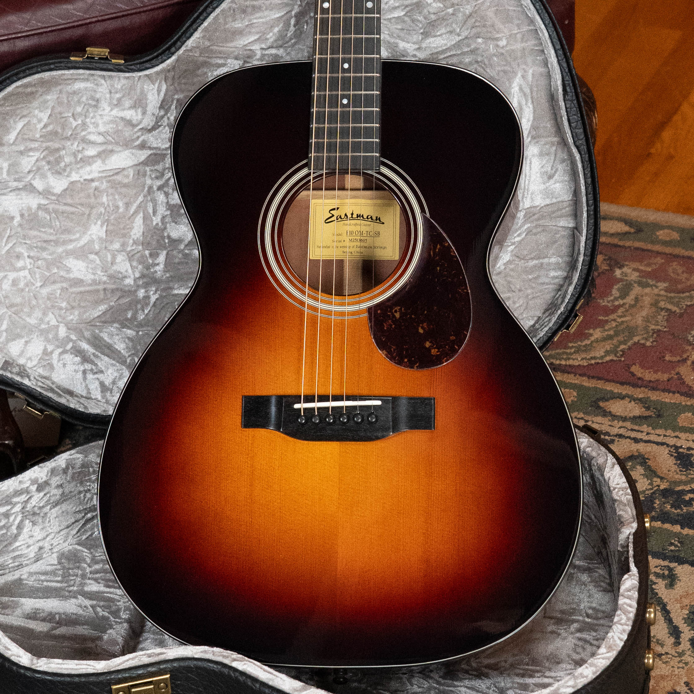 Eastman E10OM-TC-SB Thermo-Cured Adirondack/Mahogany Sunburst Orchestra Model Acoustic Guitar #3605