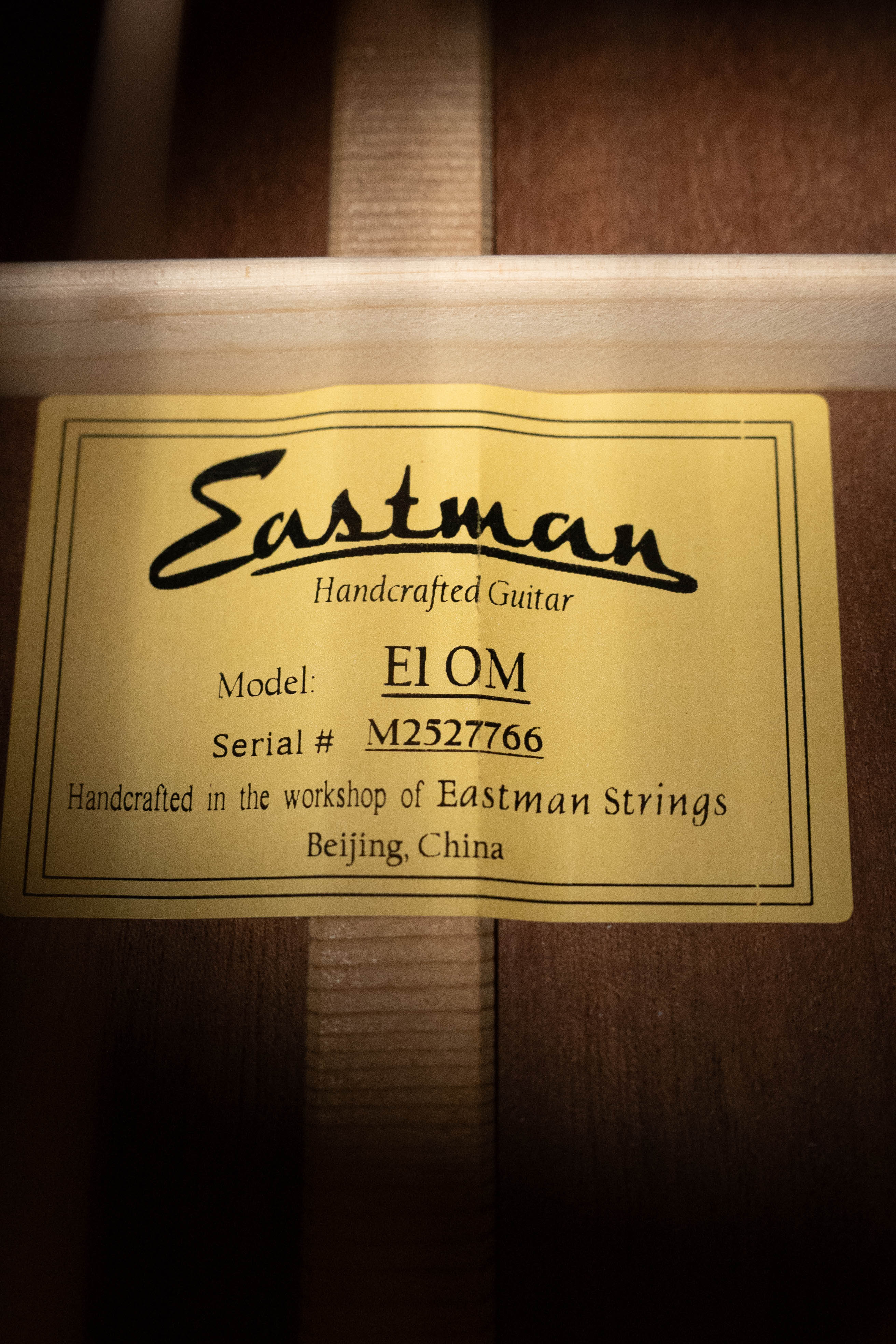 Eastman E1OM All Solid Sitka/Sapele Orchestra Model Acoustic Guitar #7766