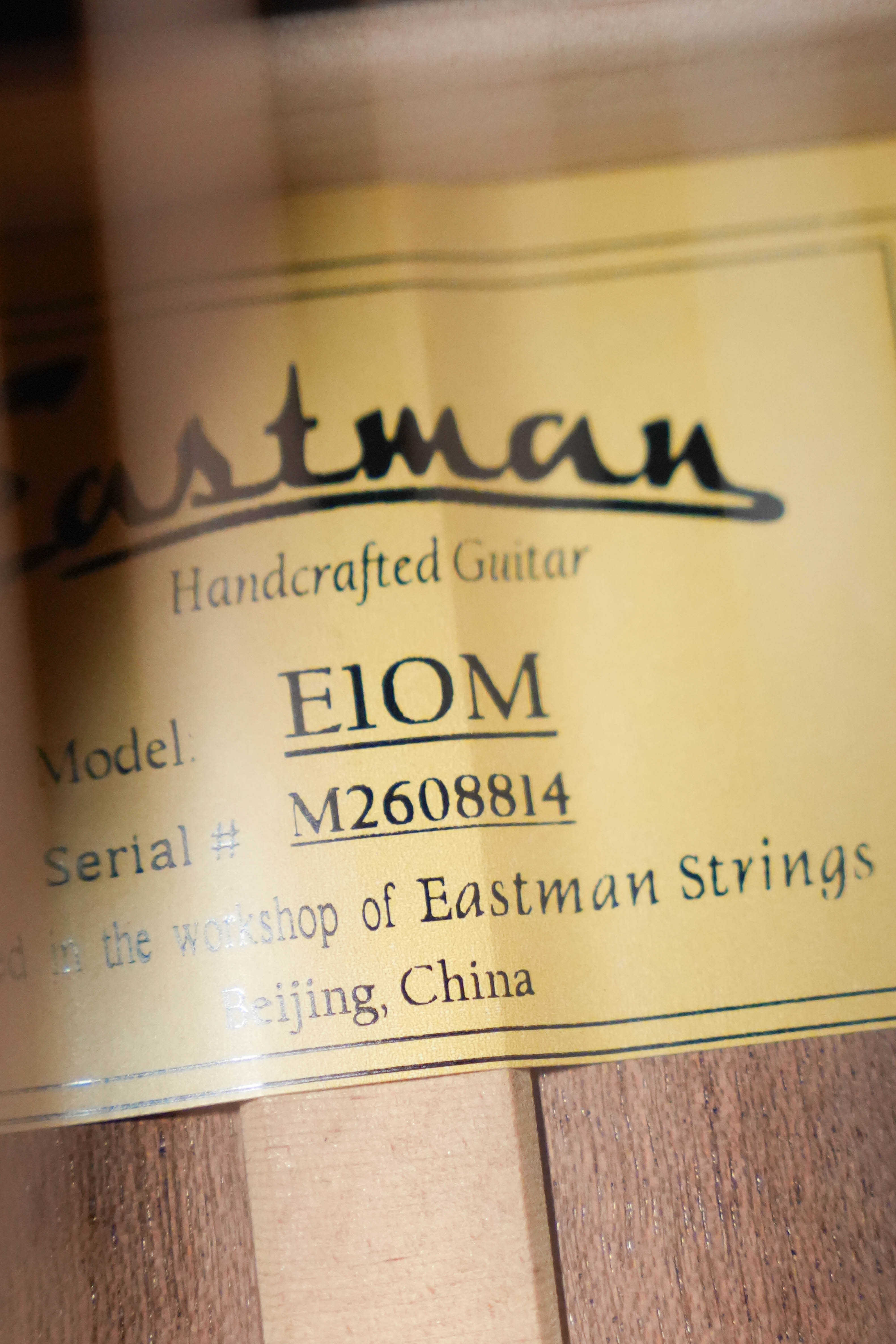 Eastman E1OM Orchestra Model Acoustic Guitar #8814