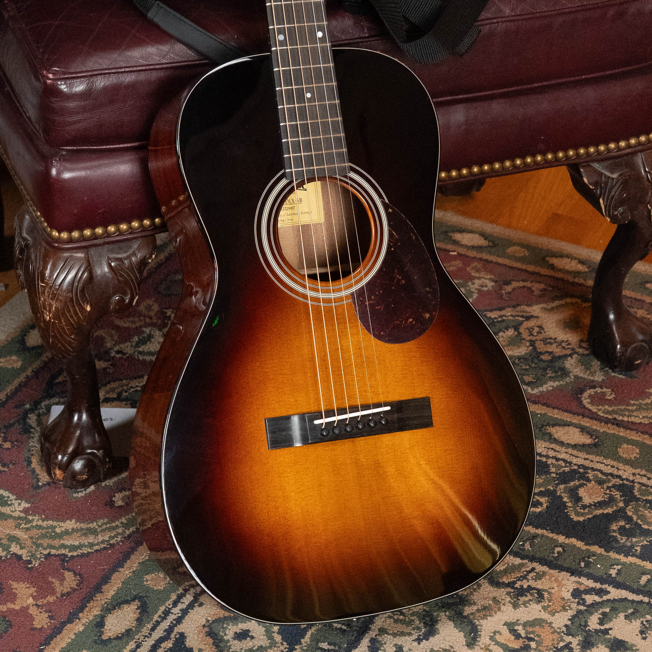 Eastman E1P-DLX-SB Sitka/Sapele Sunburst Parlor Guitar w/Fishman Pickup #9497