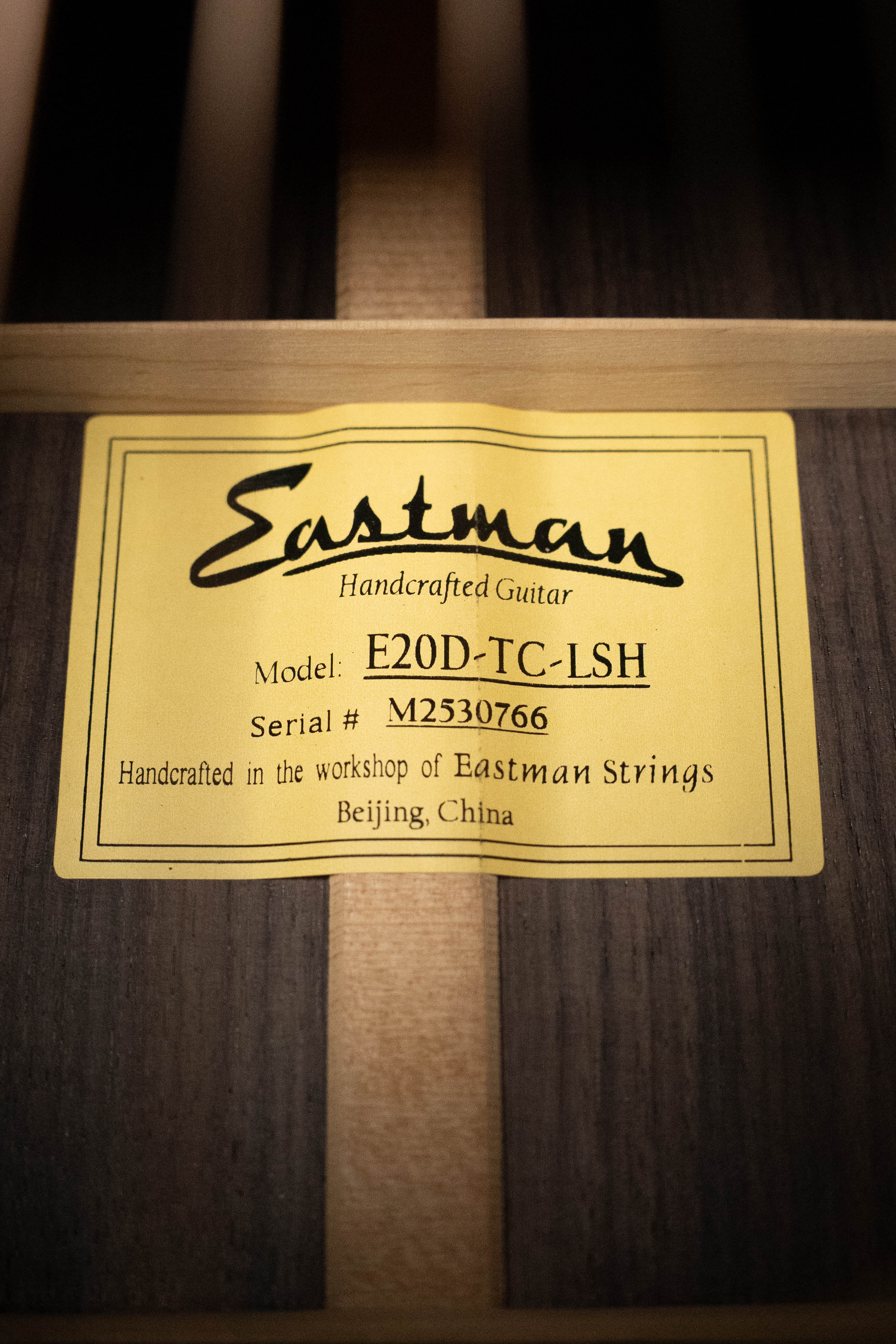 Eastman E20D-LSH-TC Thermo-Cured Adirondack/Rosewood Large Soundhole Dreadnought Acoustic Guitar #0766