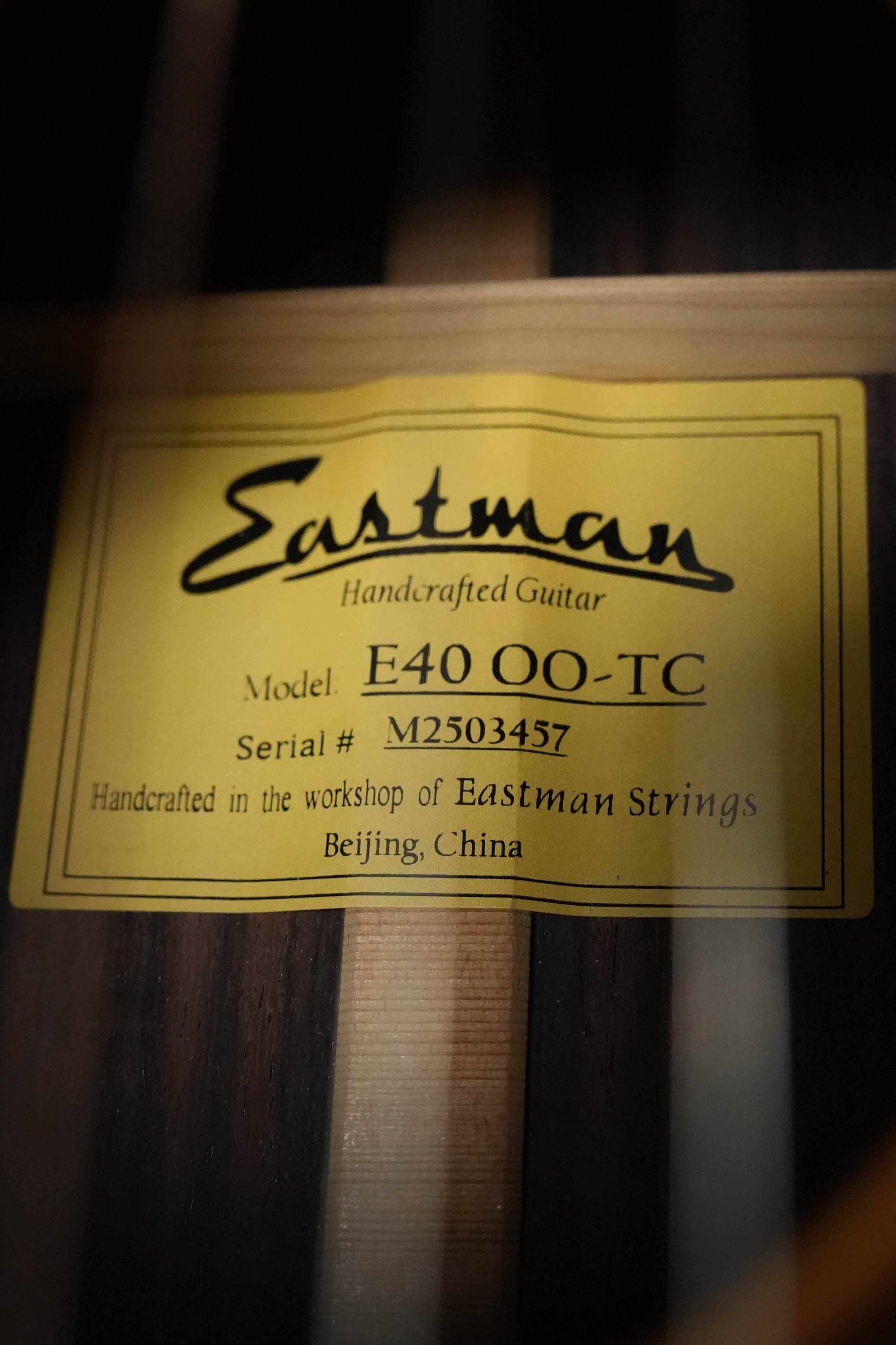 Eastman E40OO-TC Natural Gloss Finish OO Acoustic Guitar #3457