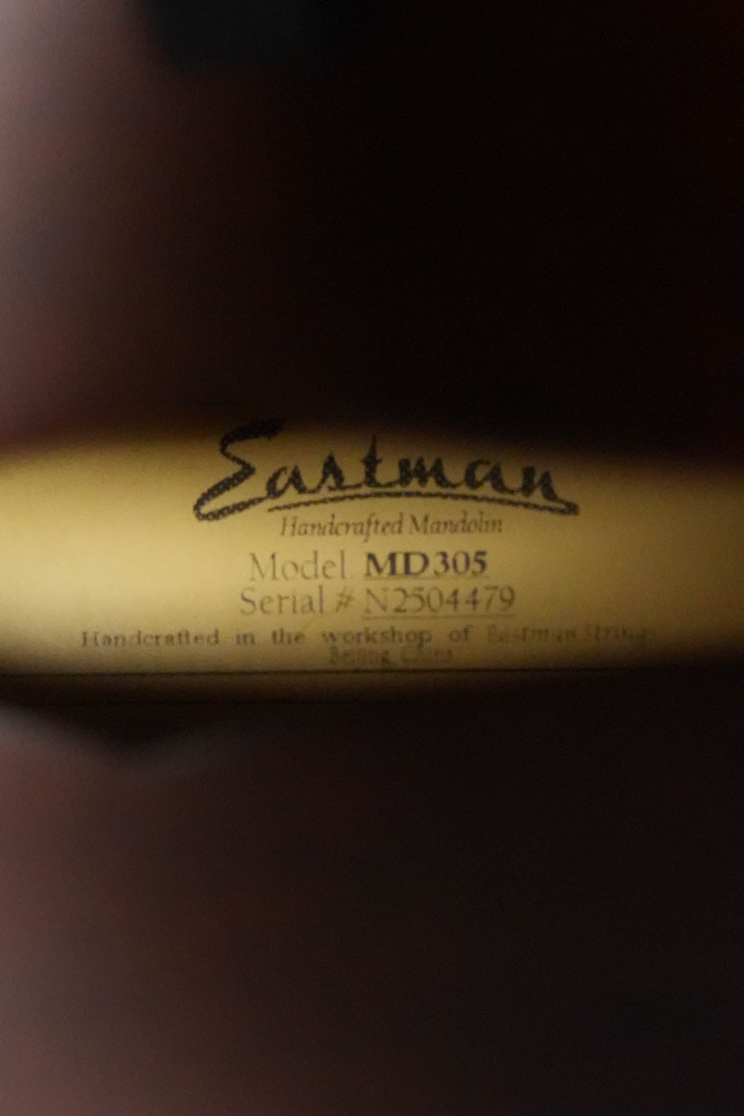 Eastman MD305 A-Style Hand-Carved Mandolin #4479