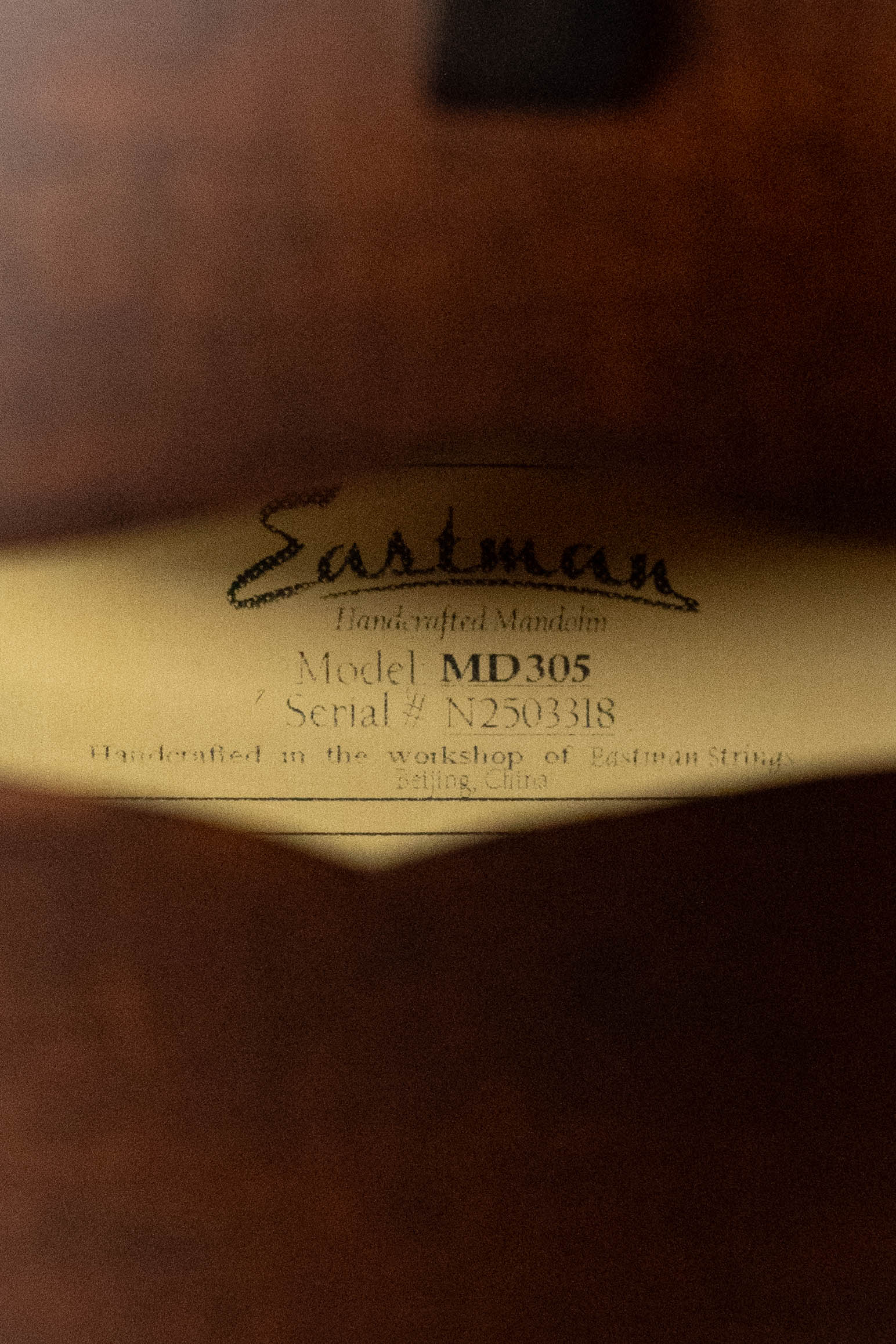 Eastman MD305 Spruce/Maple A-Style Hand-Carved Mandolin #3318