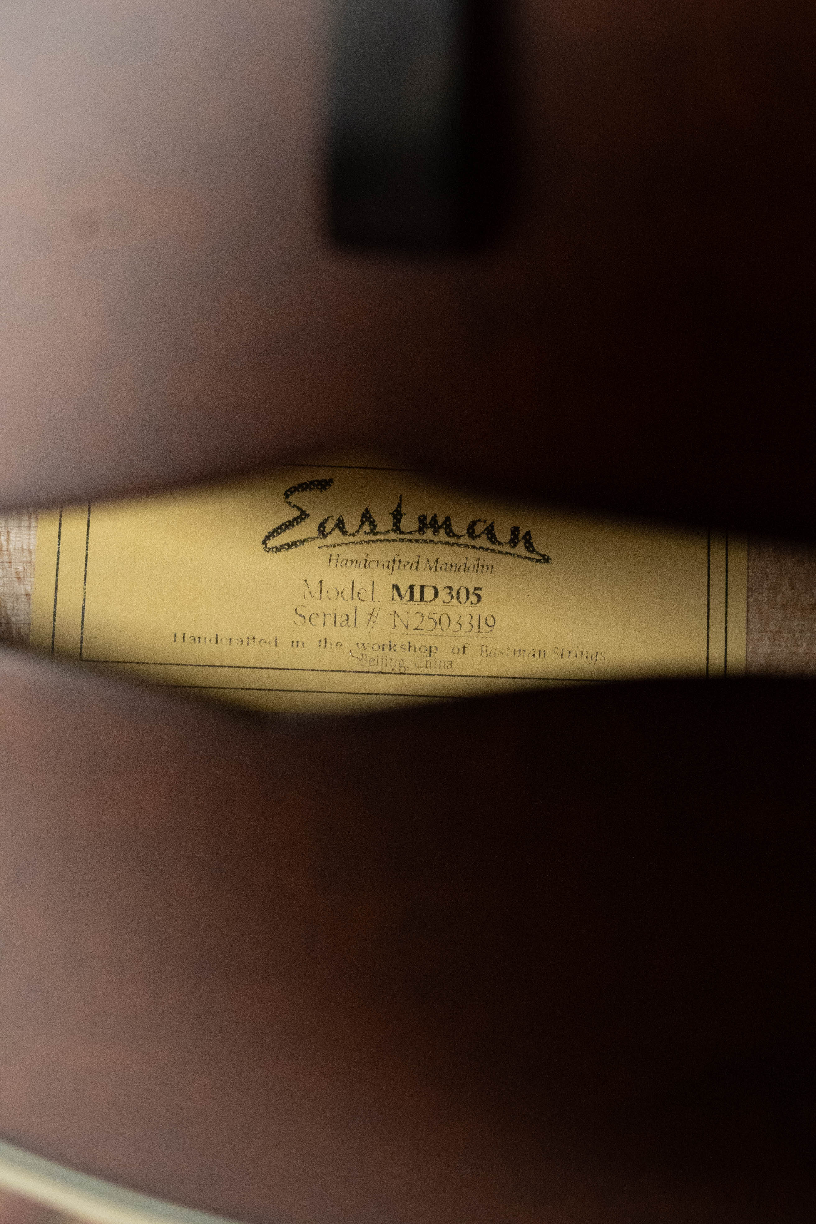 Eastman MD305 Spruce/Maple A-Style Hand-Carved Mandolin #3319