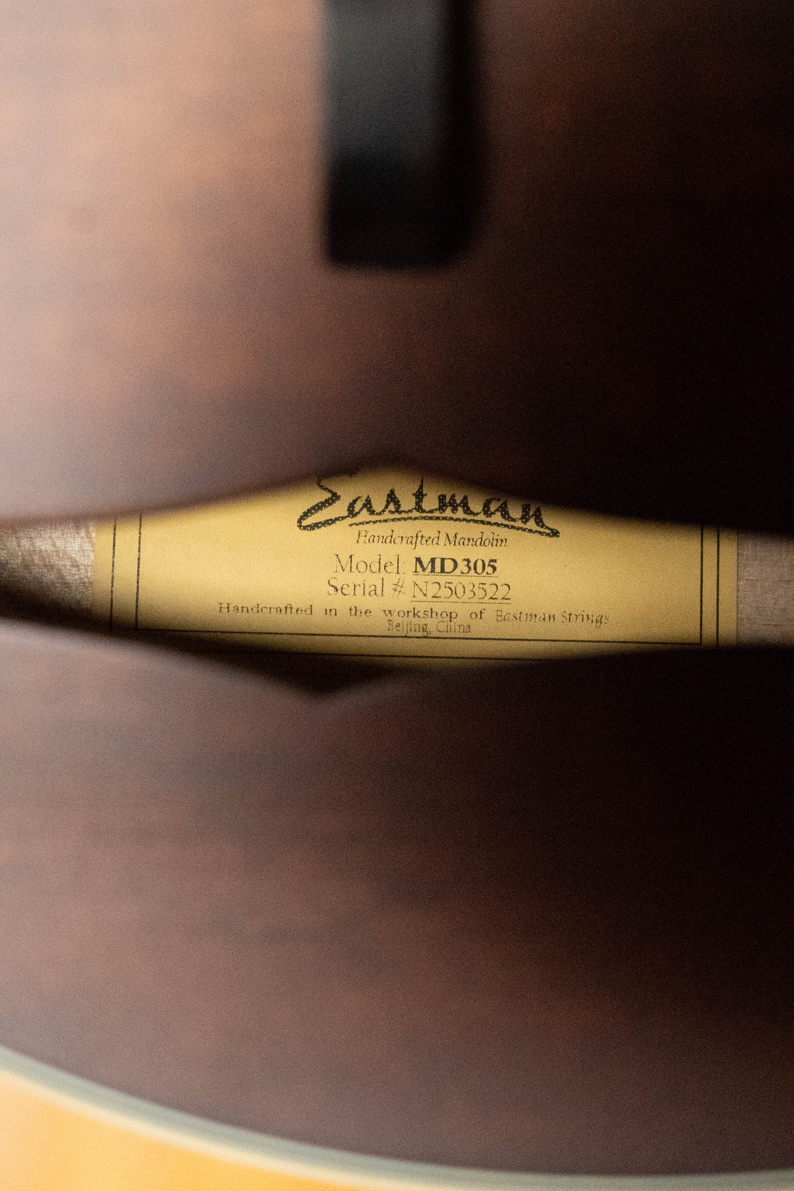 Eastman MD305 Spruce/Maple A-Style Hand-Carved Mandolin #3522