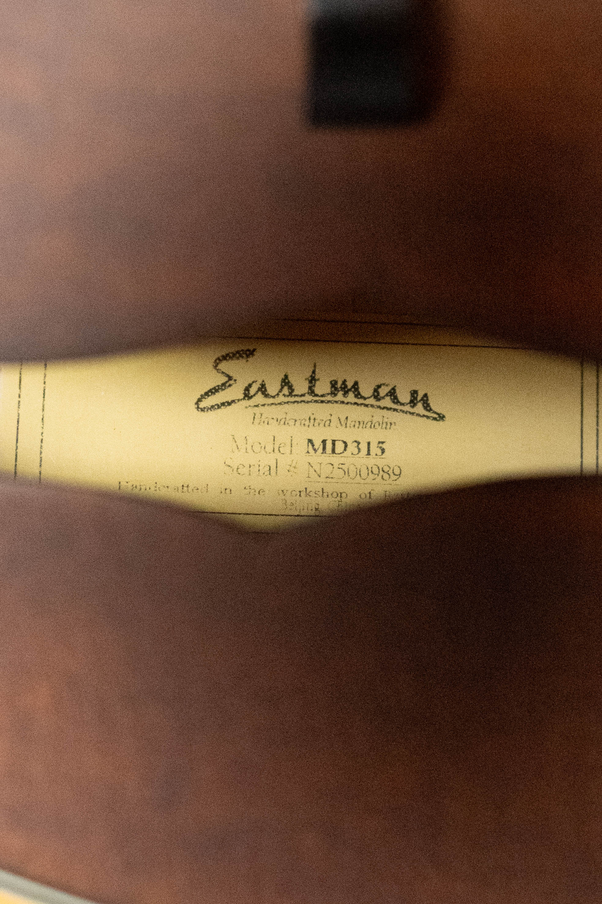 Eastman MD315 F-Style Hand-Carved Mandolin #0989