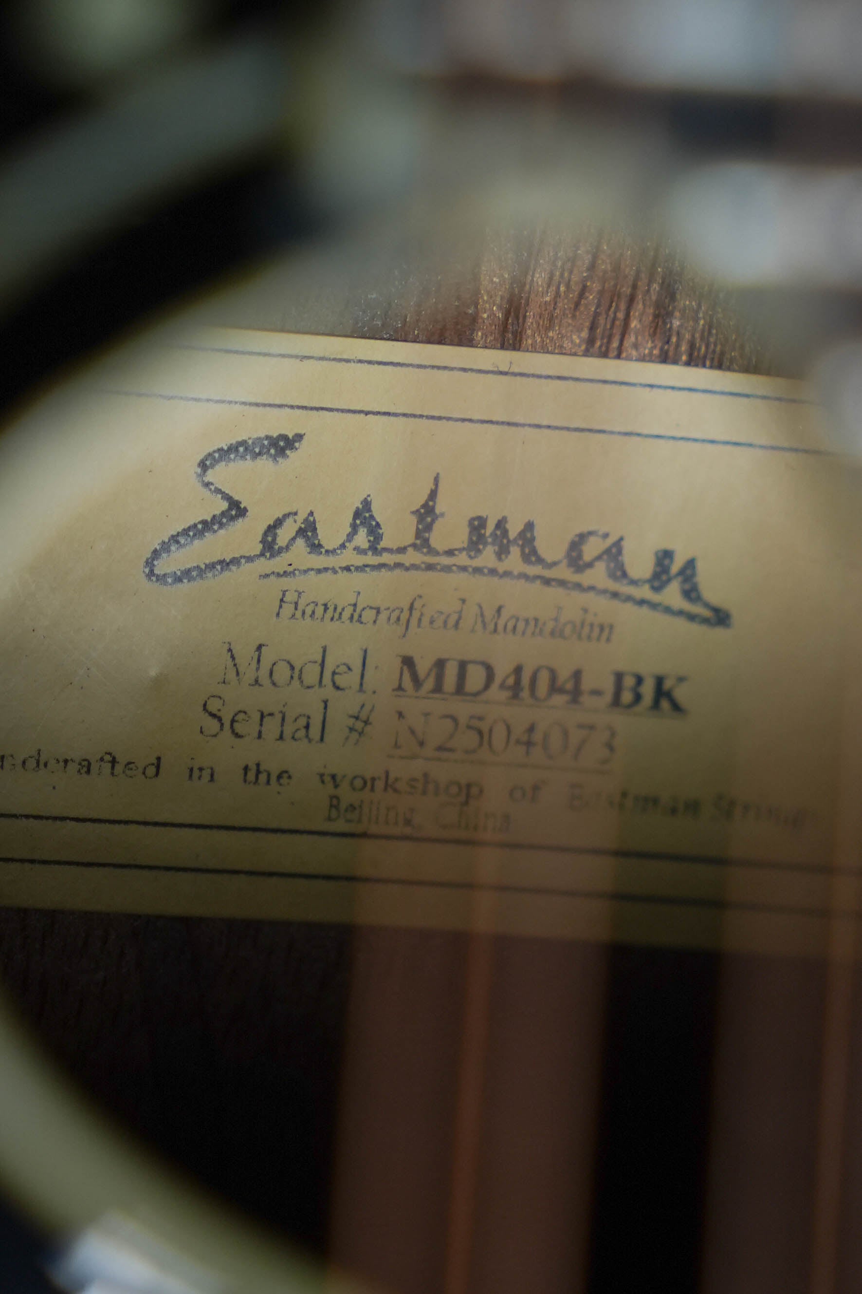 Eastman MD404-BK Spruce/Mahogany A-Style w/ Oval Hole Mandolin #4073