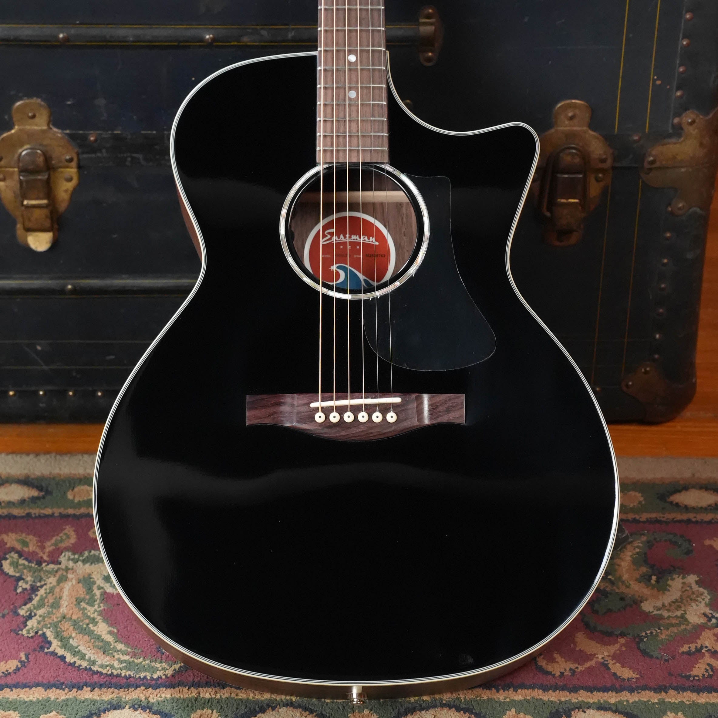Eastman PCH2-GACE-BK Grand Auditorium Cutaway Black Top Guitar w/Electronics #8762
