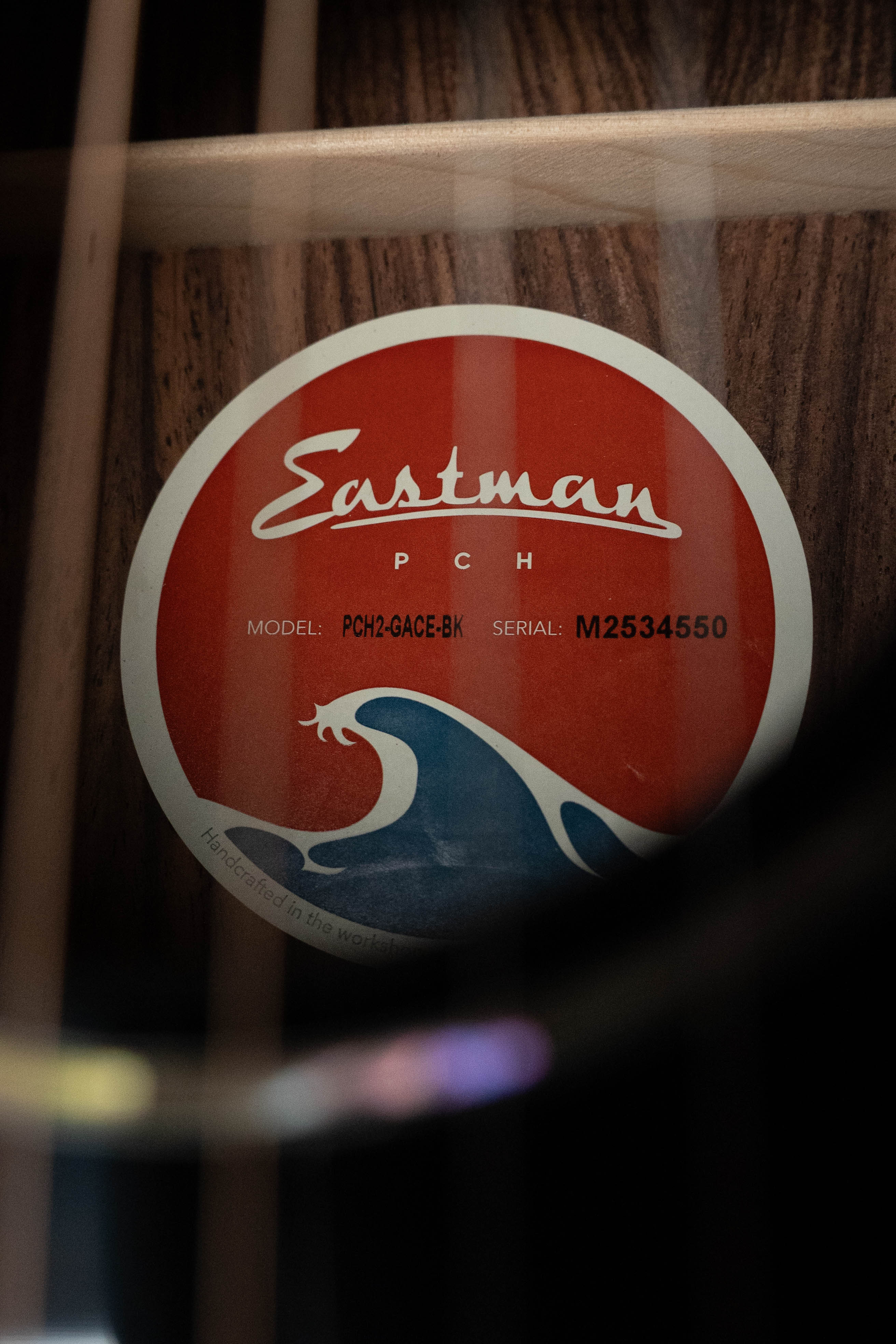 Eastman PCH2-GACE-BK Solid Thermo-Cured Sitka/Laminated Rosewood Grand Auditorium Cutaway Black Top Guitar w/Electronics #4550