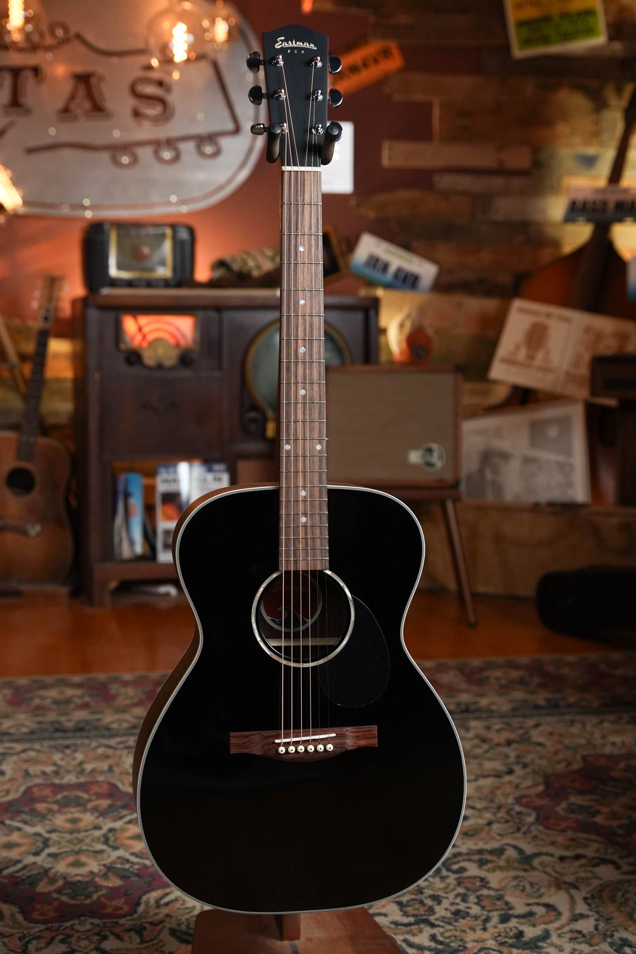 Eastman PCH2-OM-BK Black Orchestra Model Acoustic Guitar #2569
