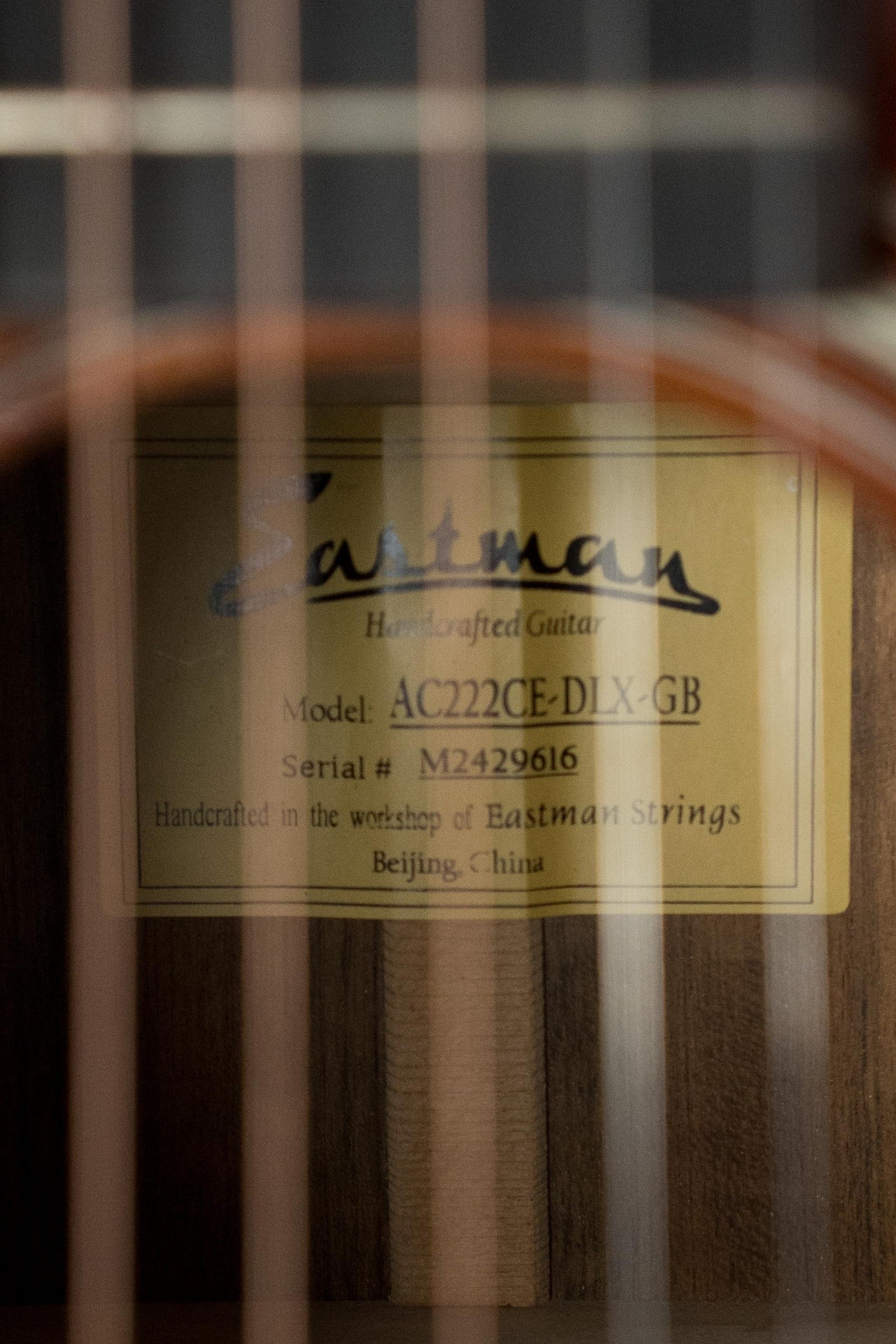 Eastman AC222CE-DLX-GB Sitka/Ovangkol Goldburst Cutaway Grand Auditorium Guitar w/Fishman Pickup #9616
