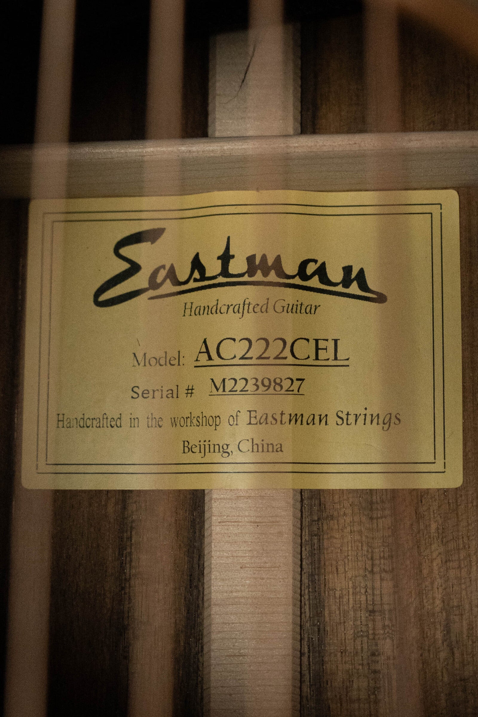 Eastman AC222LCE Sitka/Ovangkol *Left-Handed* Grand Auditorium Guitar w/Fishman Pickup #9827