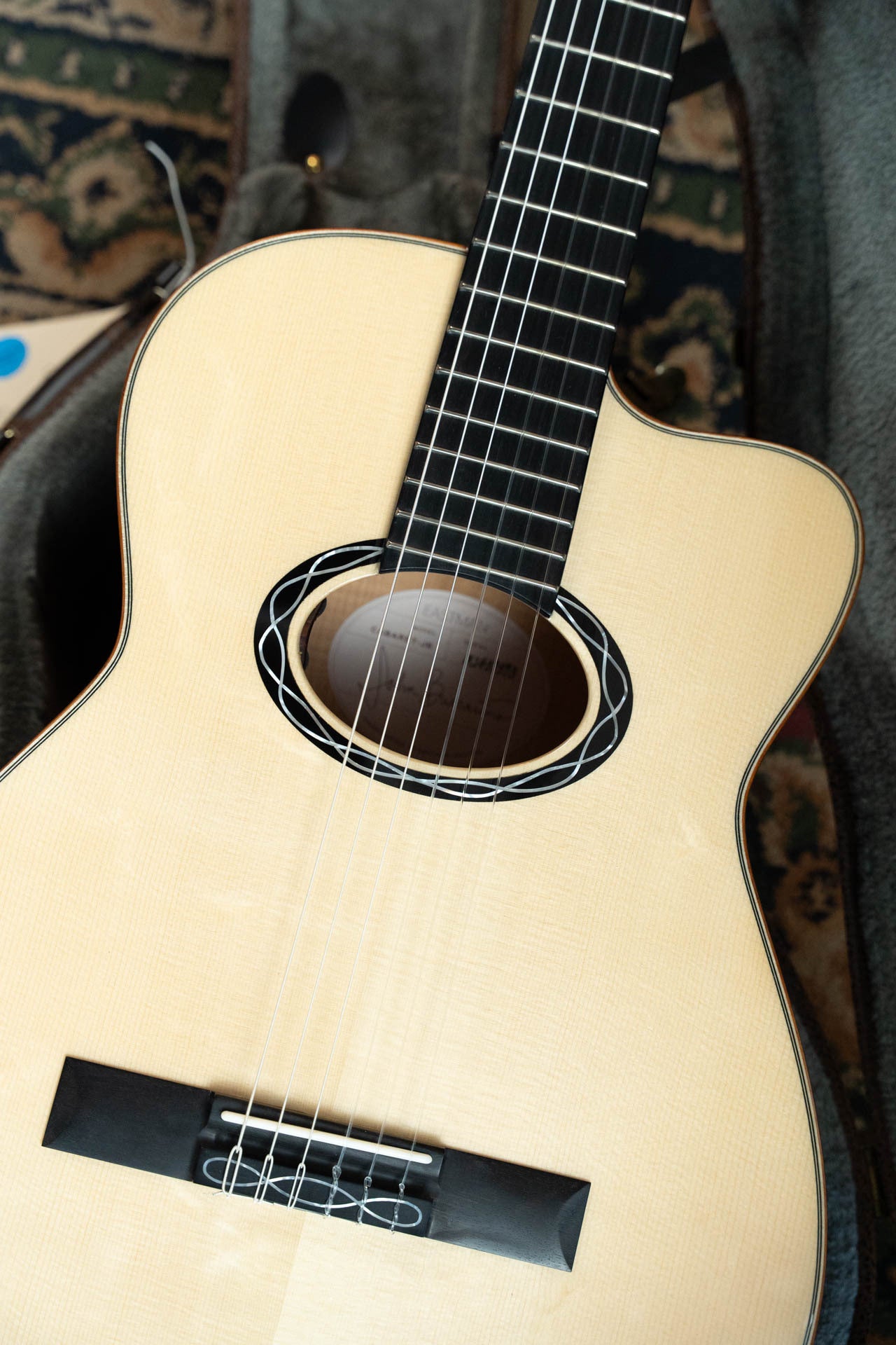 Eastman CABARET-JB Spruce/Figured Maple Cutaway Nylon String Guitar w/Soundport and Electronics #9593