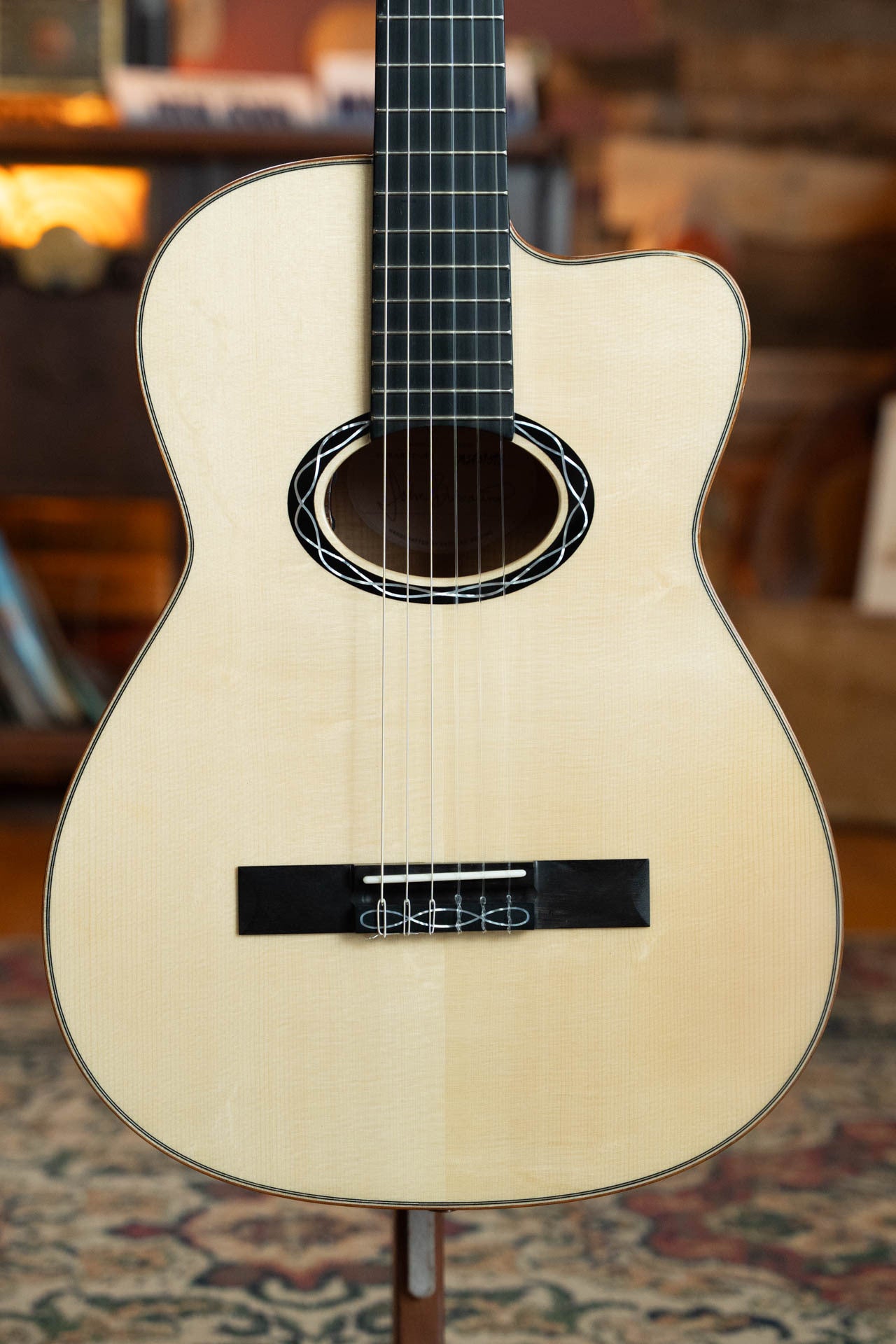 Eastman CABARET-JB Spruce/Figured Maple Cutaway Nylon String Guitar w/Soundport and Electronics #9593