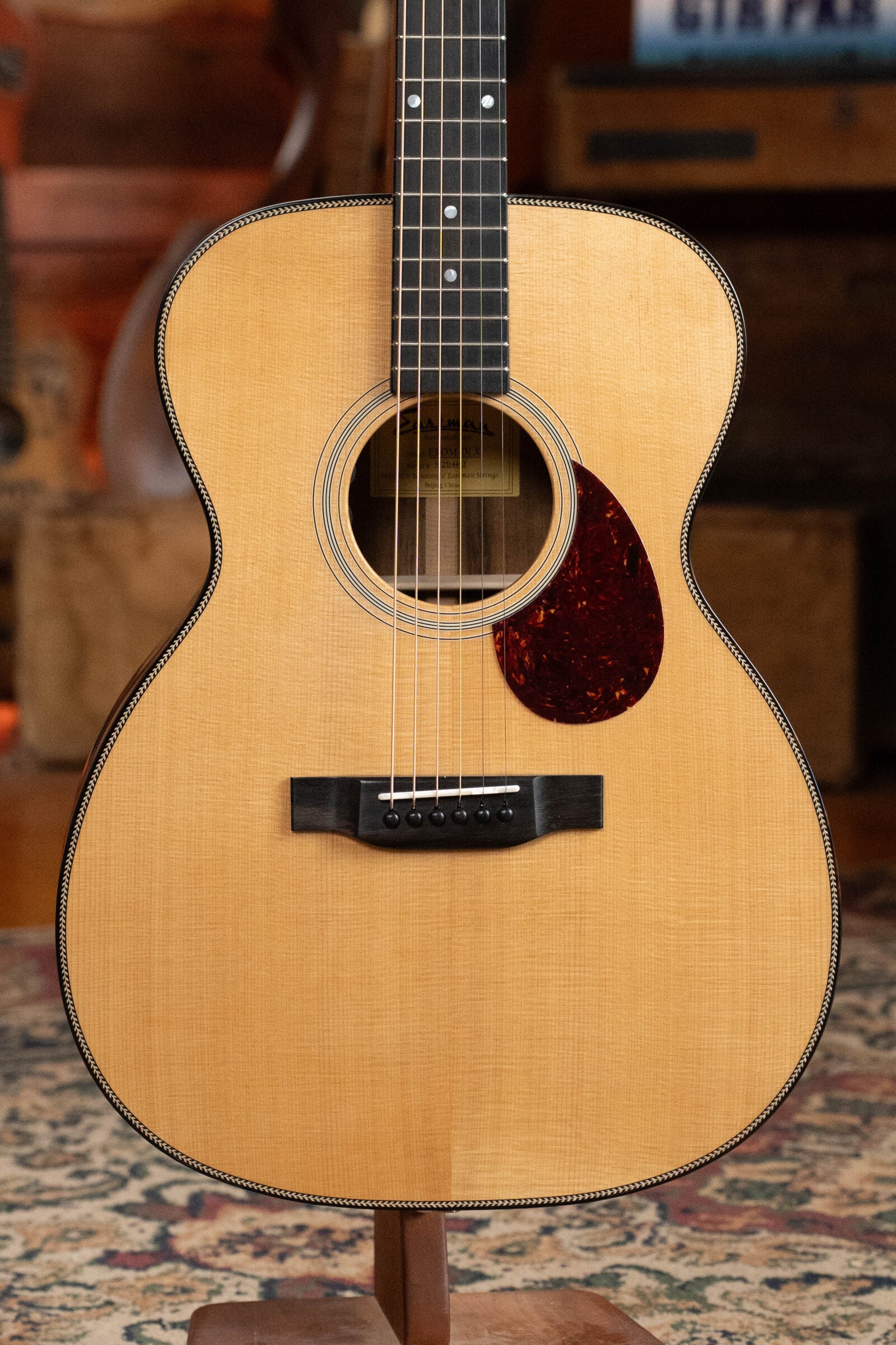 Eastman E3OM-DLX Sitka/Ovangkol Acoustic Guitar w/ Fishman Pickup #4492