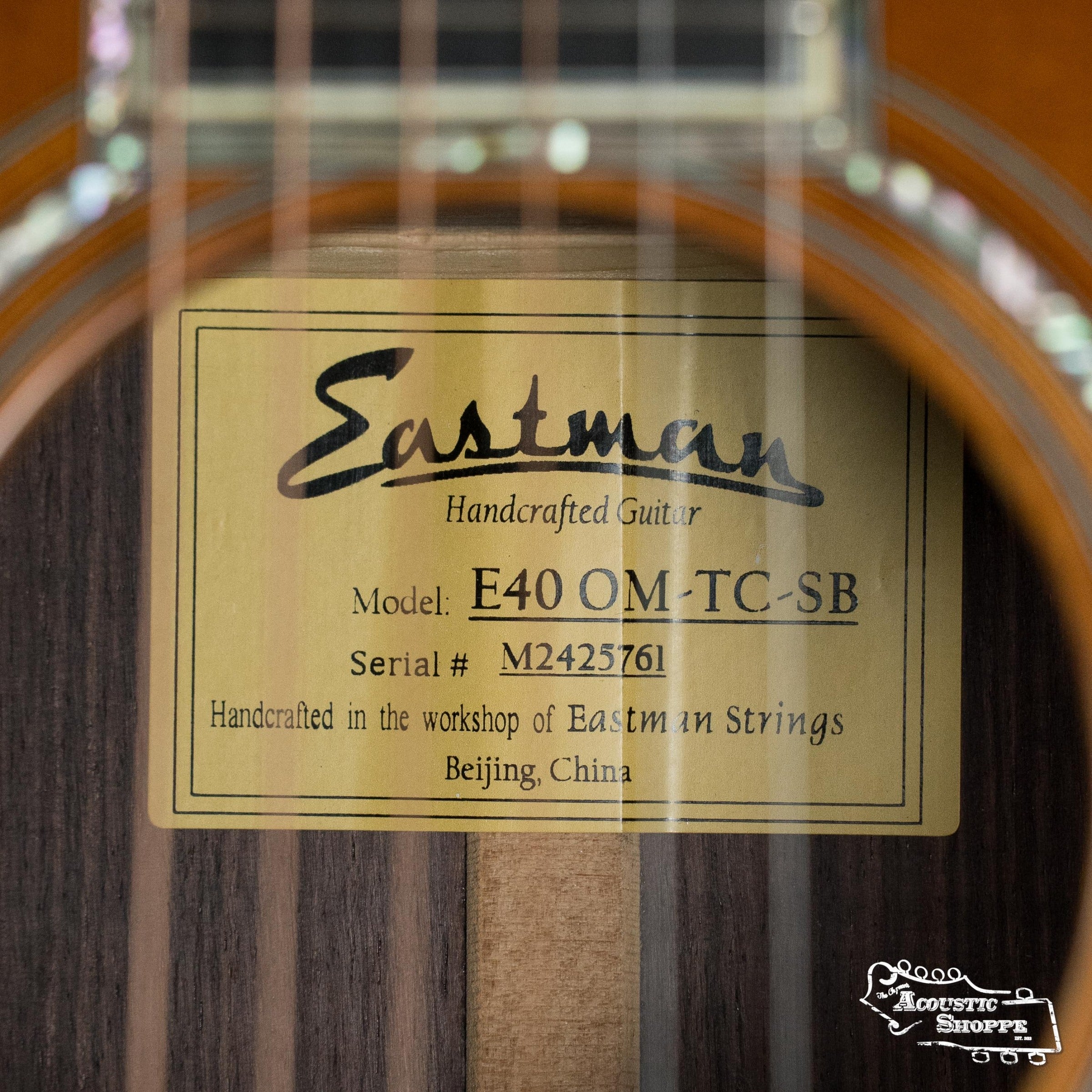 Eastman E40OM-TC-SB AAA Grade Thermo-cured Adirondack/Rosewood Orchestra Model Sunburst Acoustic Guitar #5761