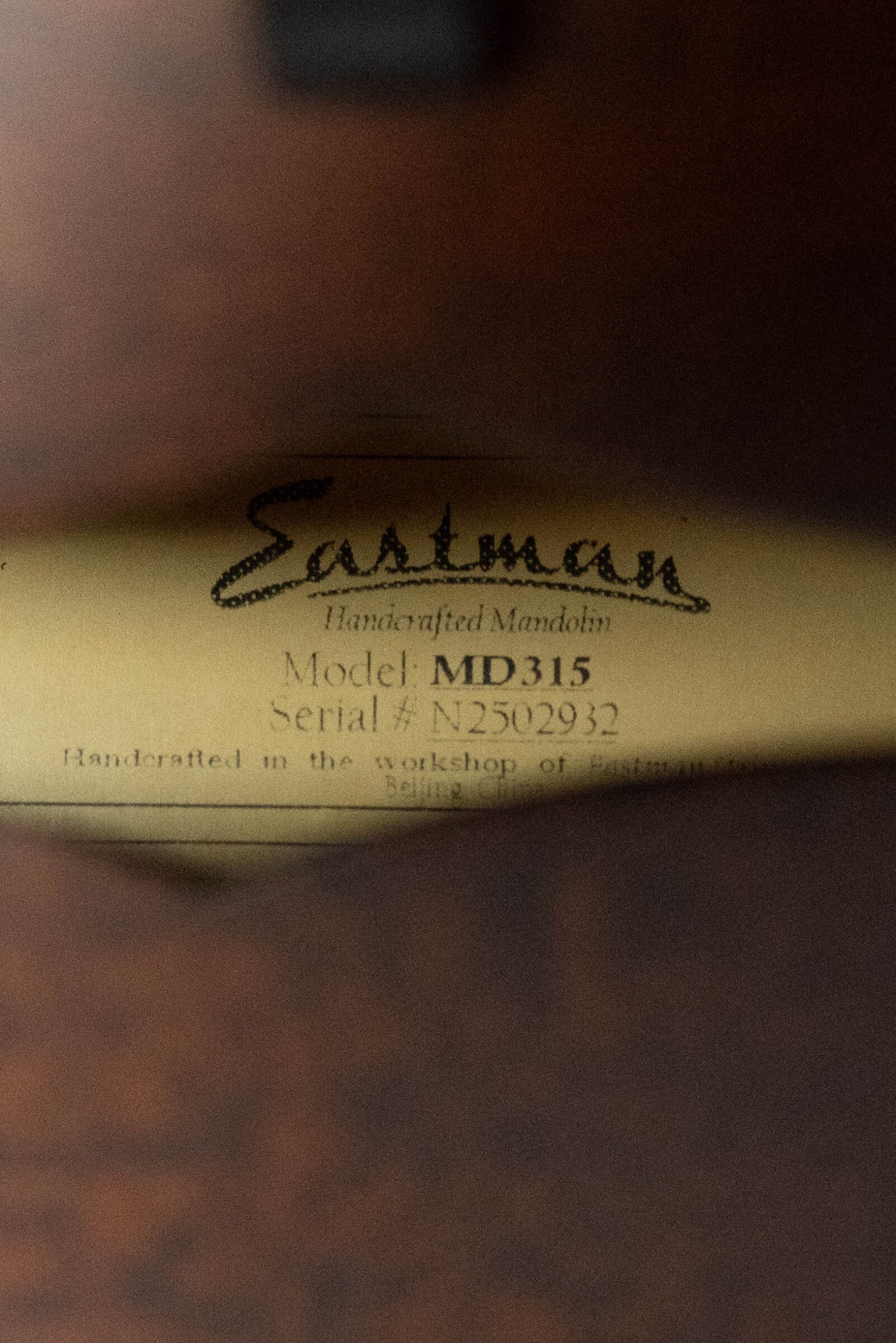 Eastman MD315 F-Style Hand-Carved Mandolin #2932