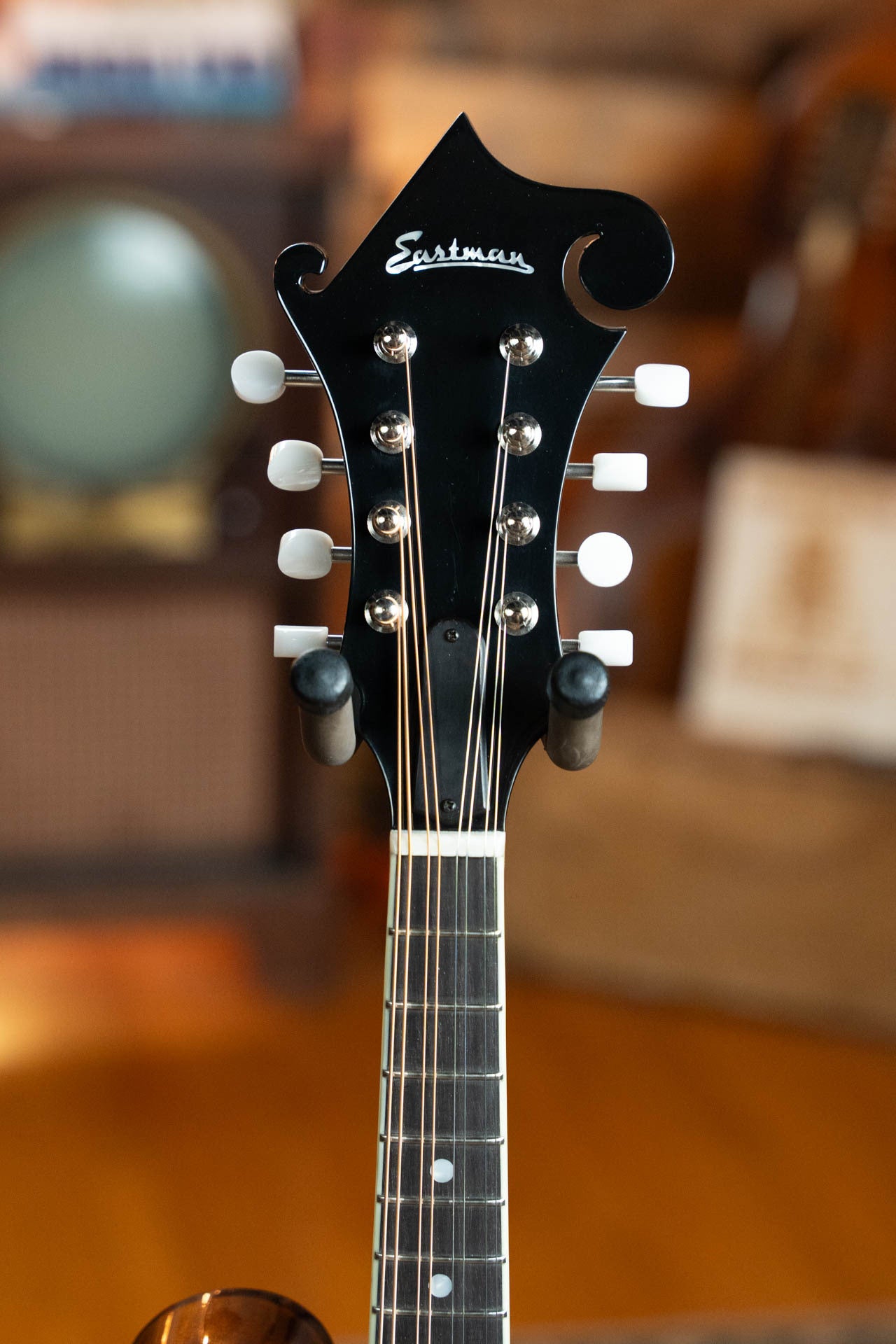 Eastman MD514-BK-LTD Limited All Solid Adirondack/Maple F-Style Black Top Mandolin w/Oval Hole #5580