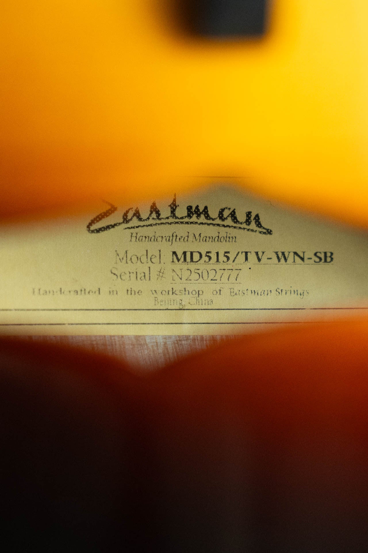 Eastman MD515/TV-WN-SB Spruce/Maple Wide Nut Sunburst F-Style Mandolin #2777