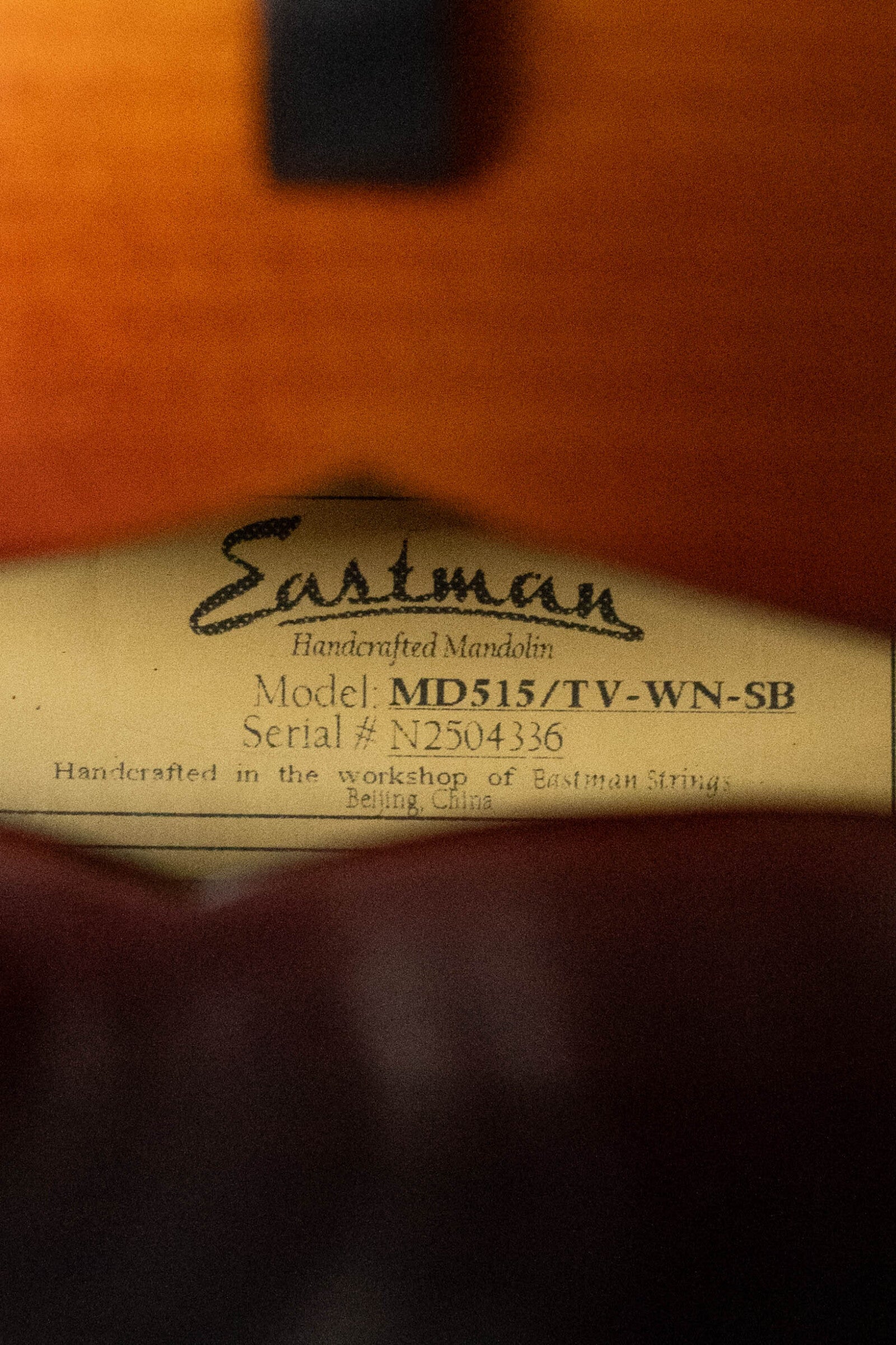 Eastman MD515/TV-WN-SB Spruce/Maple Wide Nut Sunburst F-Style Mandolin #4336