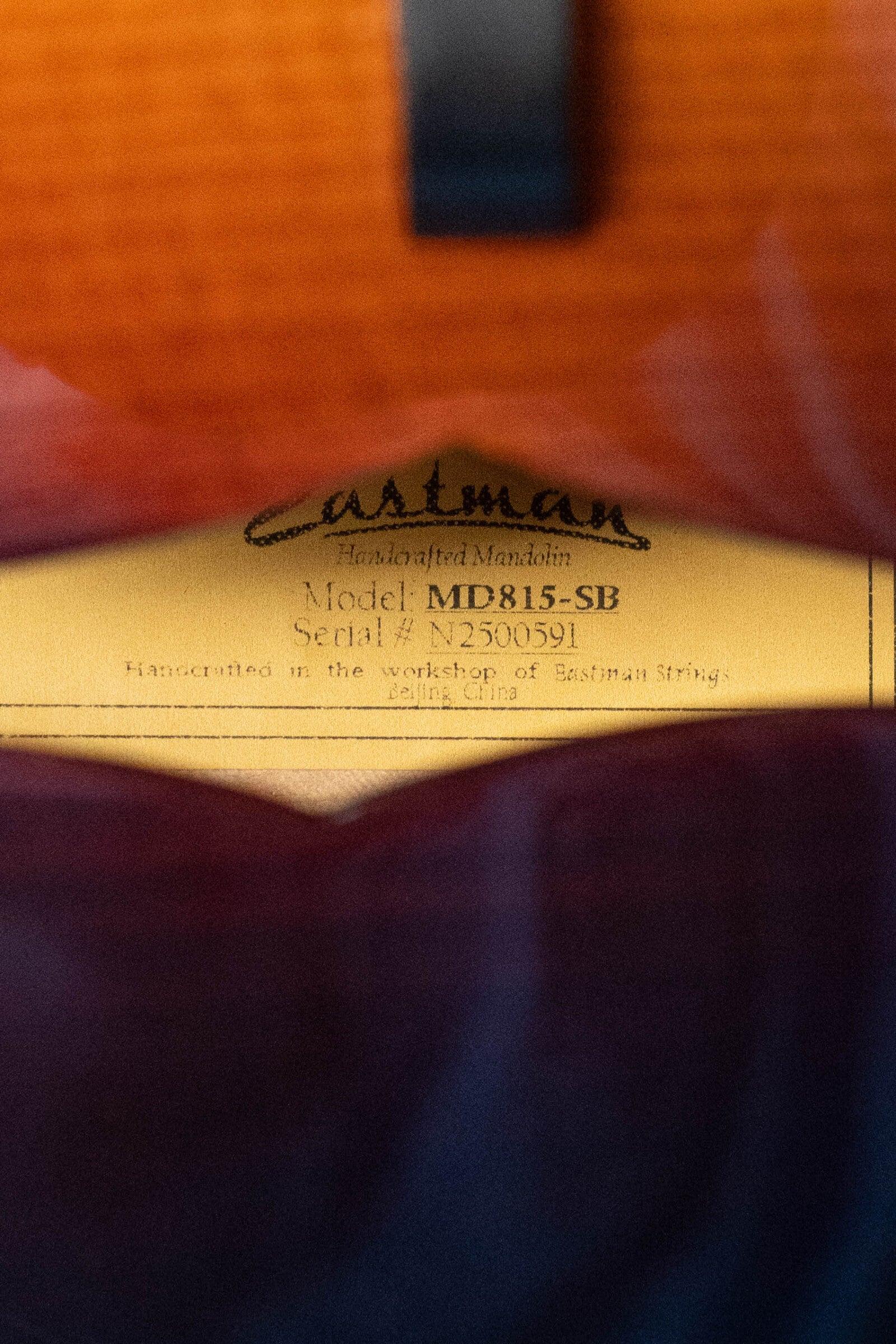 Eastman MD815-SB Adirondack/Flamed Maple Sunburst F-Style Mandolin #0591