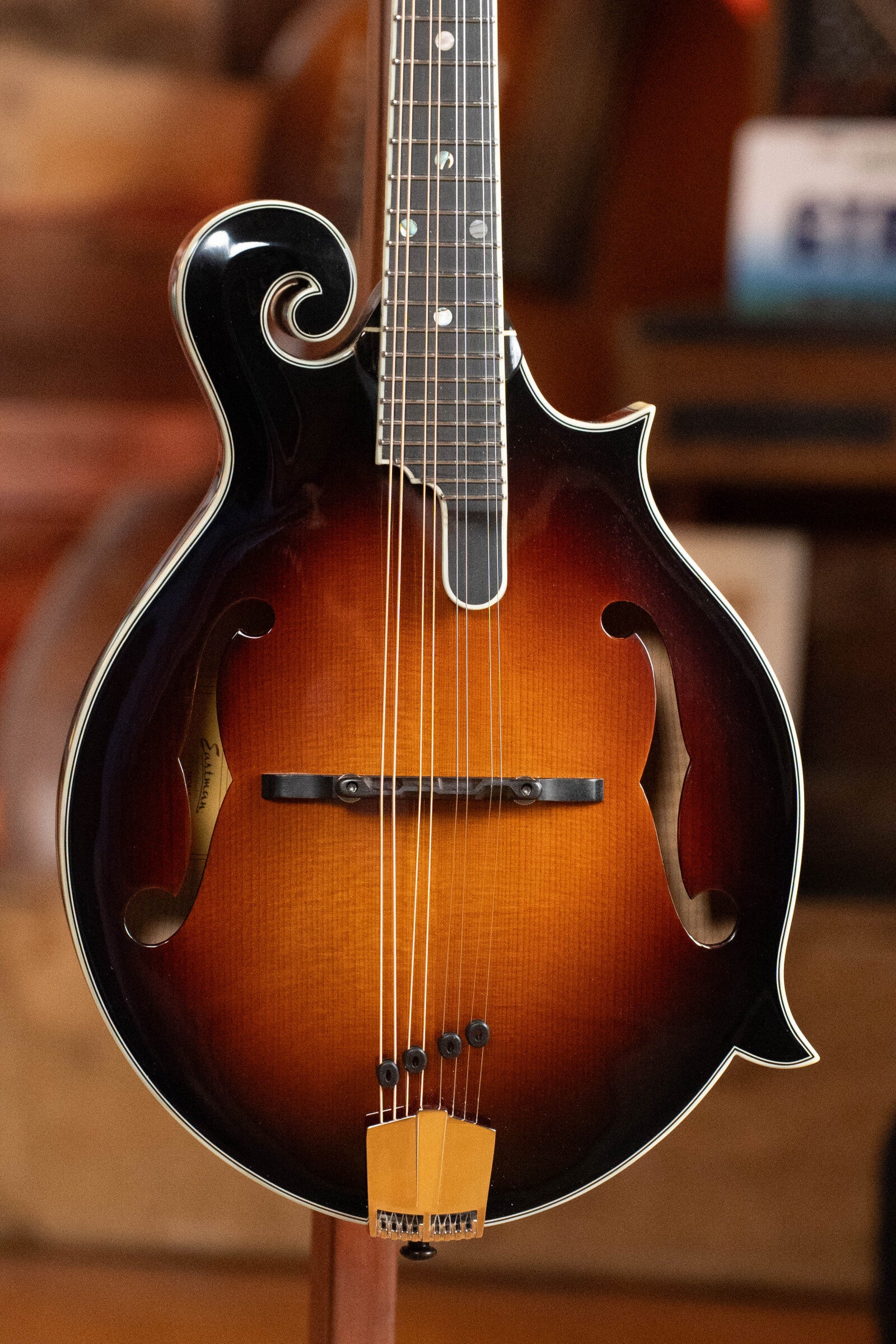Eastman MD815-SB Adirondack/Flamed Maple Sunburst F-Style Mandolin #0591