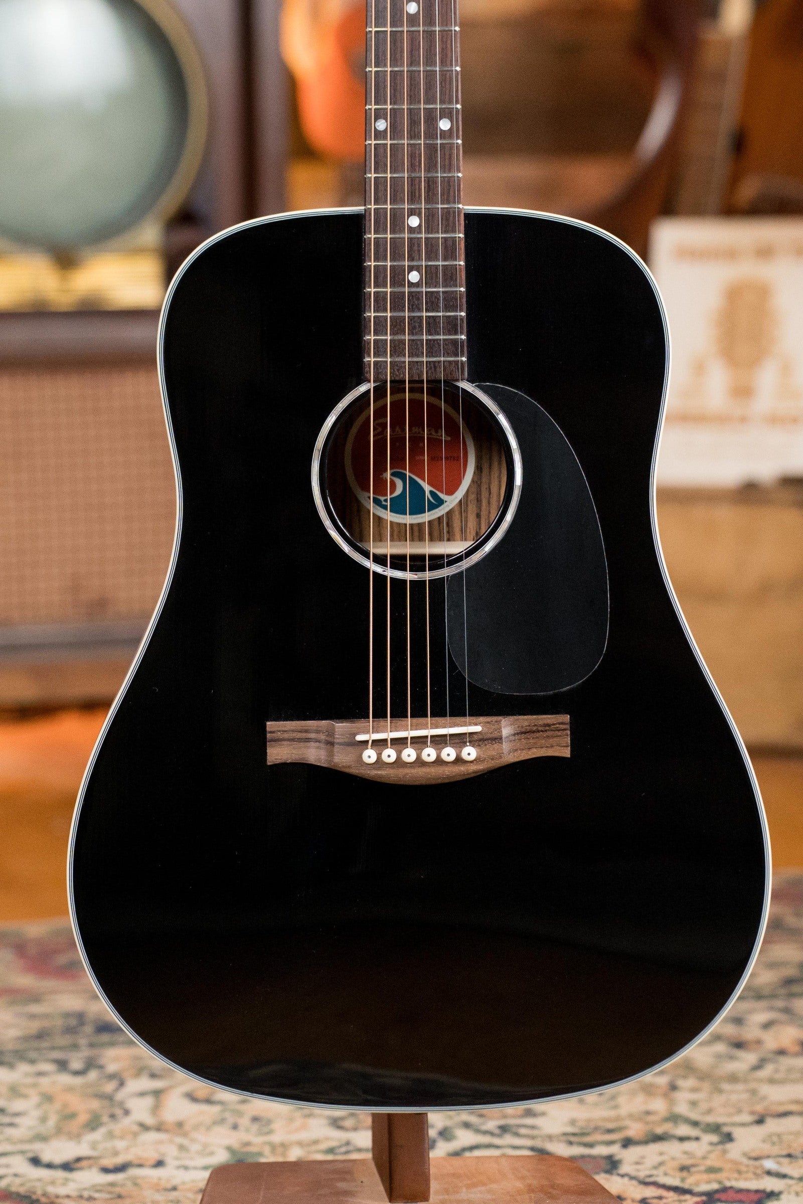 Eastman PCH2-D-BK Solid Sitka/Laminated Rosewood Black Top Dreadnought Acoustic Guitar #9782