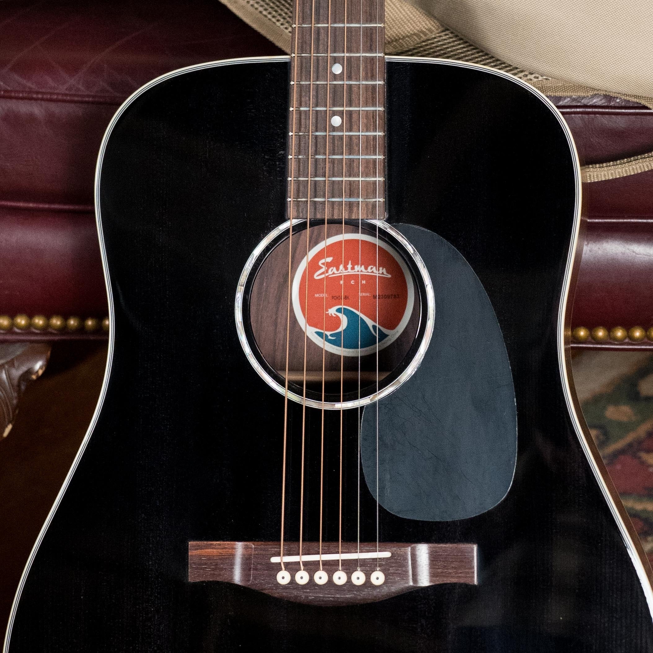 Eastman PCH2-D-BK Solid Sitka/Laminated Rosewood Black Top Dreadnought Acoustic Guitar #9783
