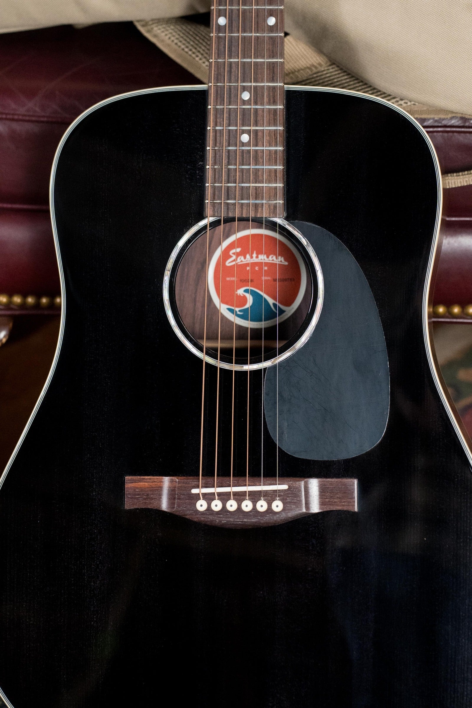 Eastman PCH2-D-BK Solid Sitka/Laminated Rosewood Black Top Dreadnought Acoustic Guitar #9783