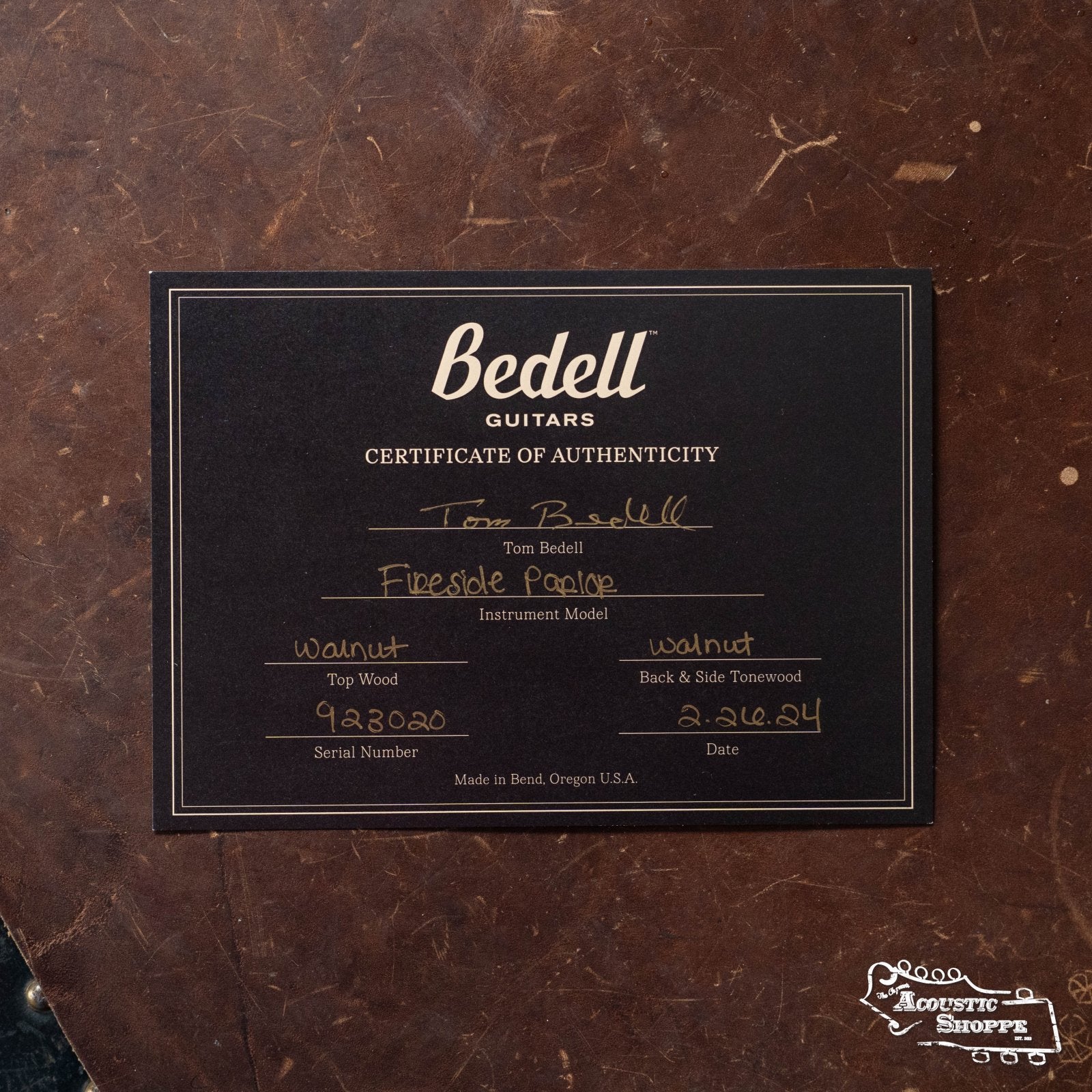 Bedell Limited Edition Fireside Parlor All Walnut Acoustic Guitar #3020