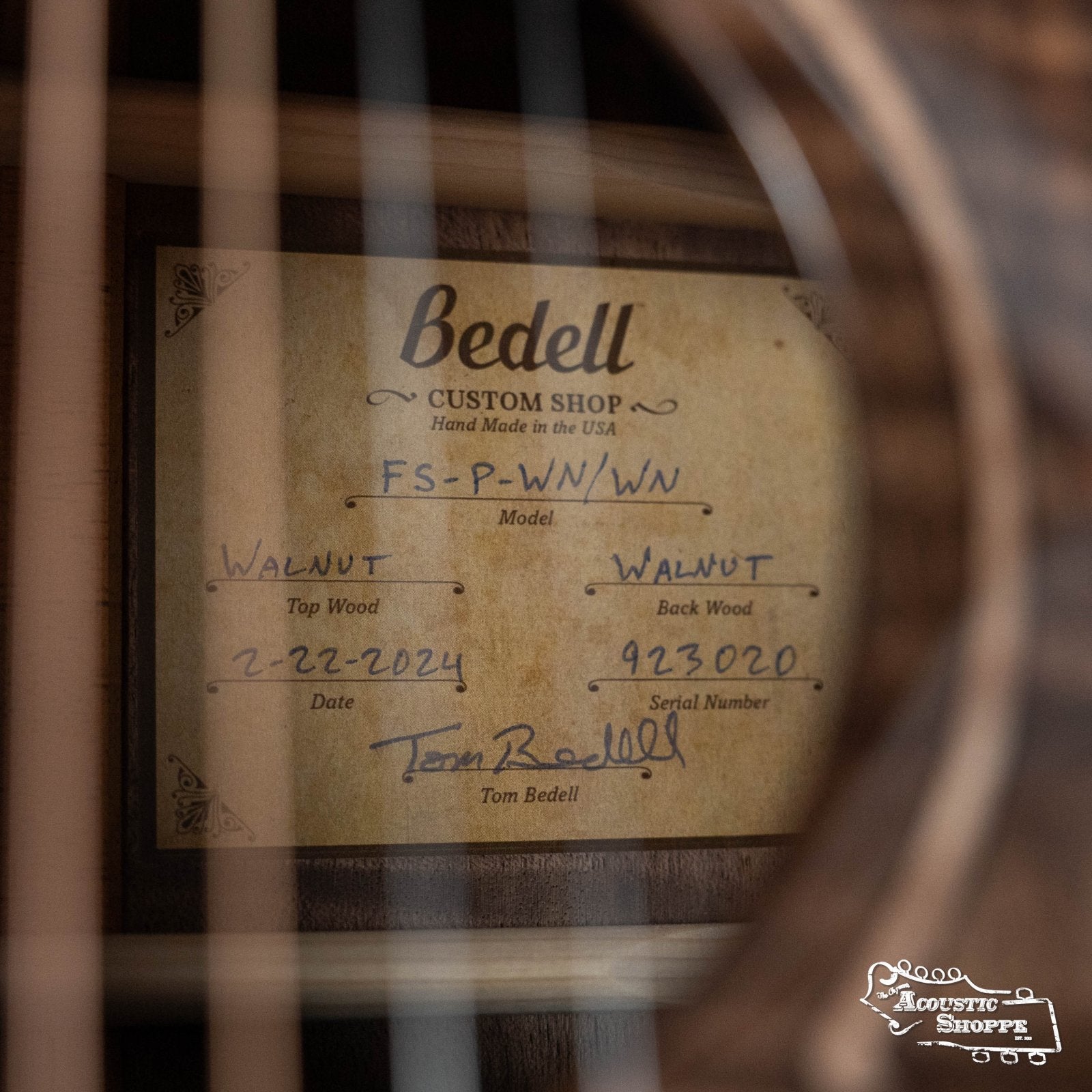 Bedell Limited Edition Fireside Parlor All Walnut Acoustic Guitar #3020