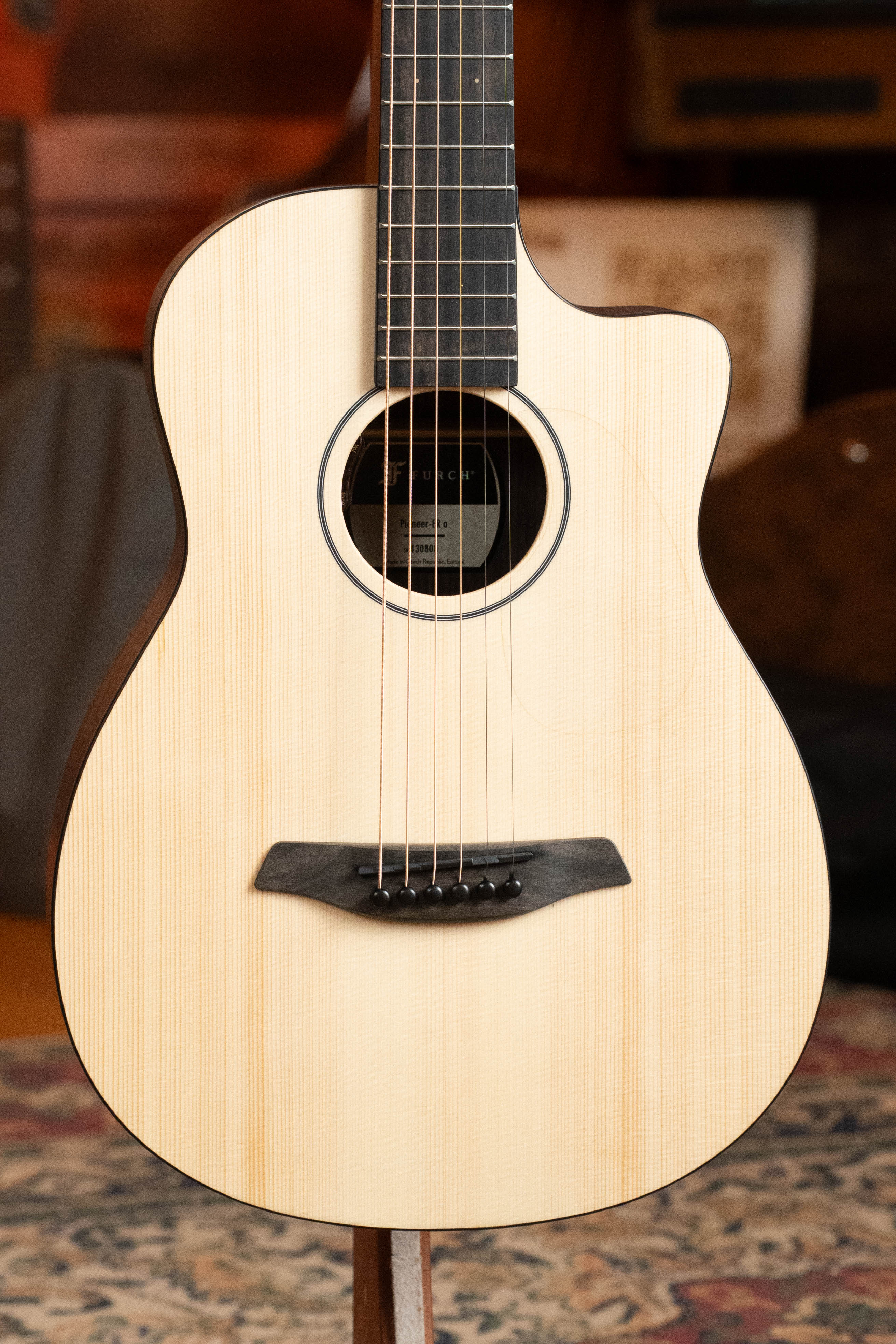 Furch Pioneer-ER VTC Engelmann Spruce/Indiana Rosewood Cutaway Travel Guitar w/Soundport Boosters & VTC Pickup #0808