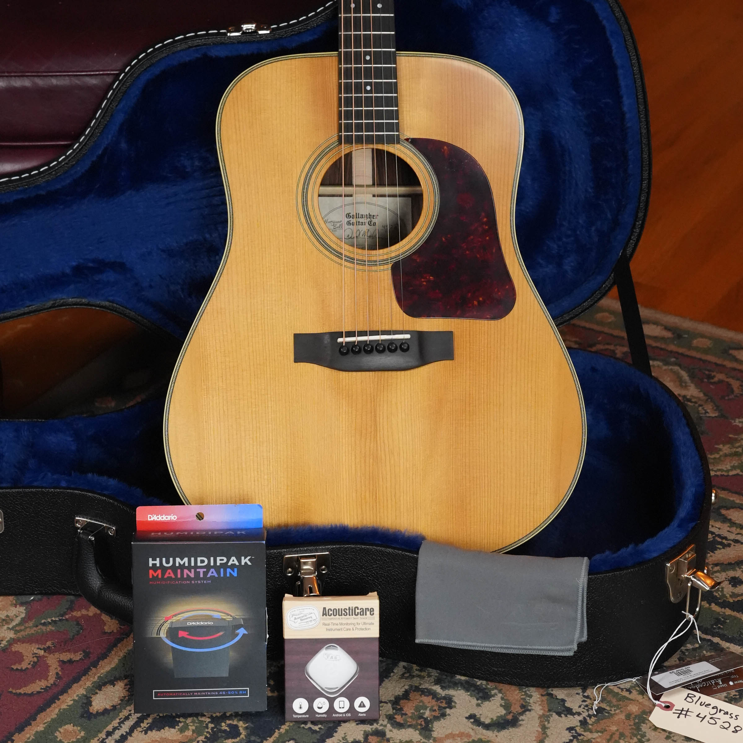 Gallagher The Bluegrass Bell Torrefied Adirondack/Rosewood Light Amber Finish Dreadnought Acoustic Guitar #4528