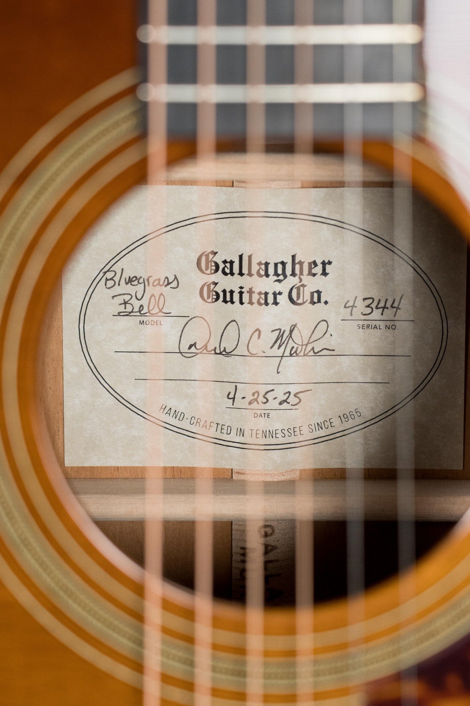 Gallagher Bluegrass Bell Torrefied Adirondack/Mahogany Light Amber Dreadnought Acoustic Guitar #4344